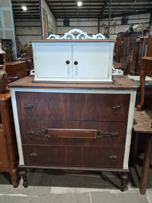 Antique American Walnut Dresser with Removable Hutch Top