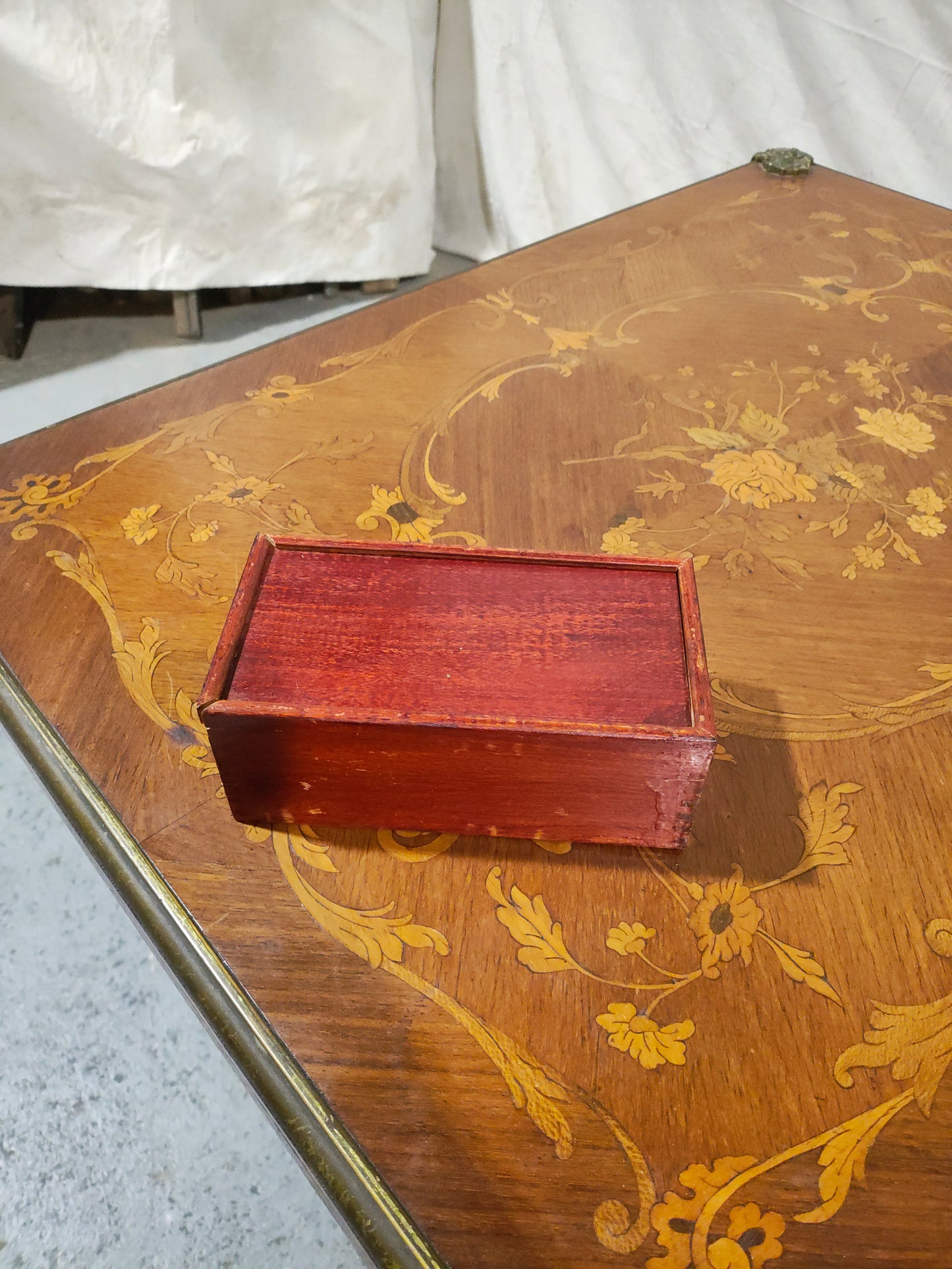 French Louis XV Style Marquetry Convertible Game Table with Chess & Backgammon