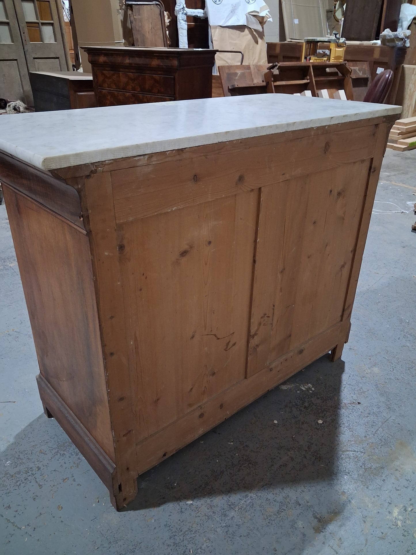 19th Century French Louis Philippe Walnut Commode with Marble Top