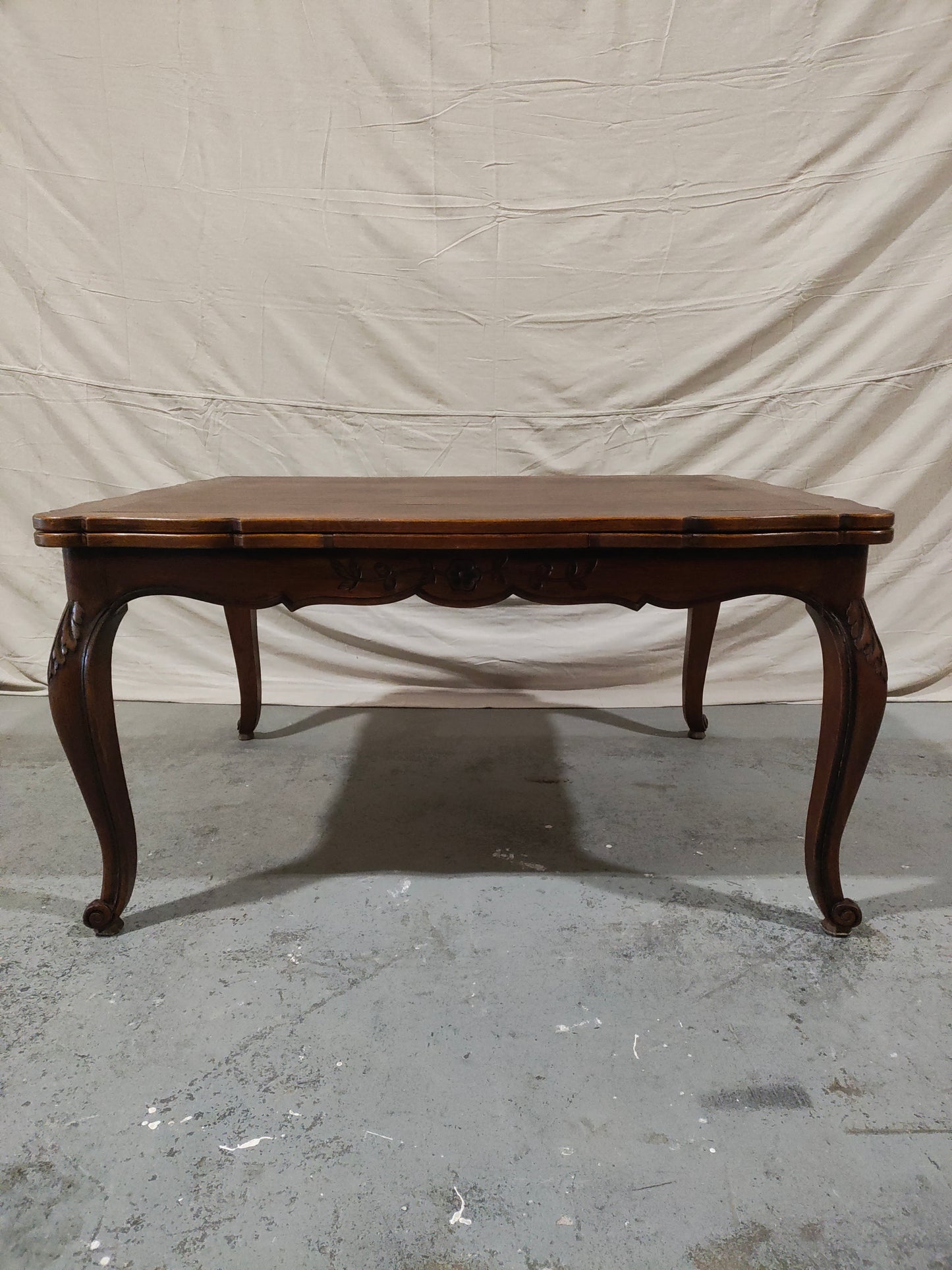 French Provincial Louis XV–Style Oak Drop-Leaf Dining Table