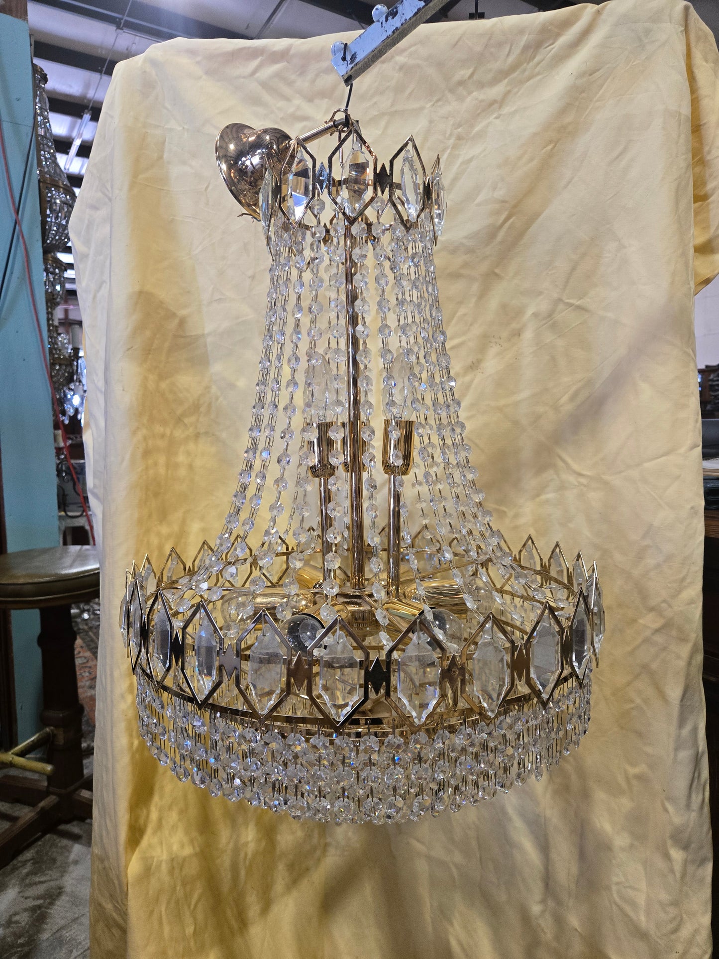 Vintage Empire tent chandelier