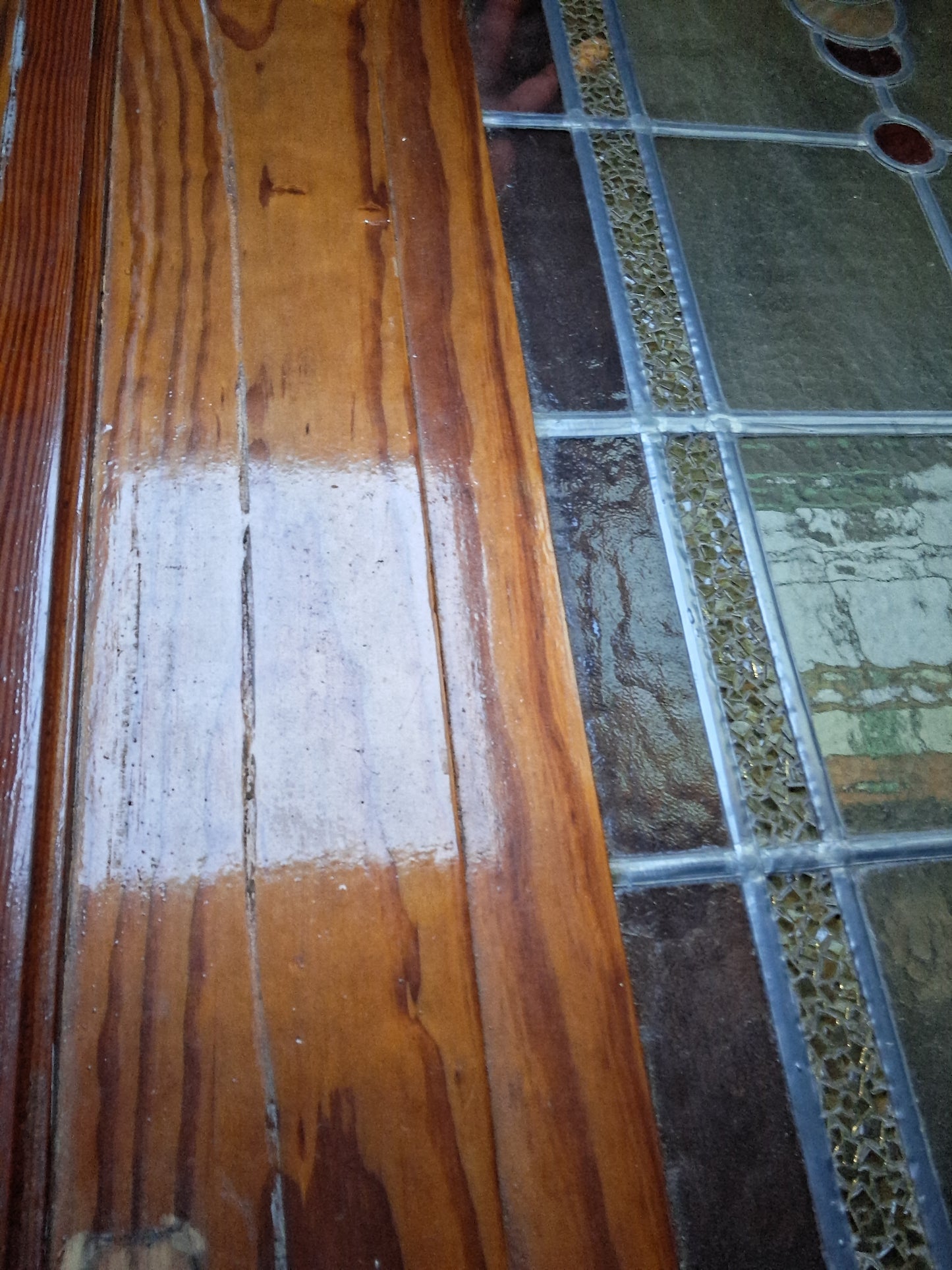 Antique Arts & Crafts Leaded Stained Glass Entry Door in Douglas Fir