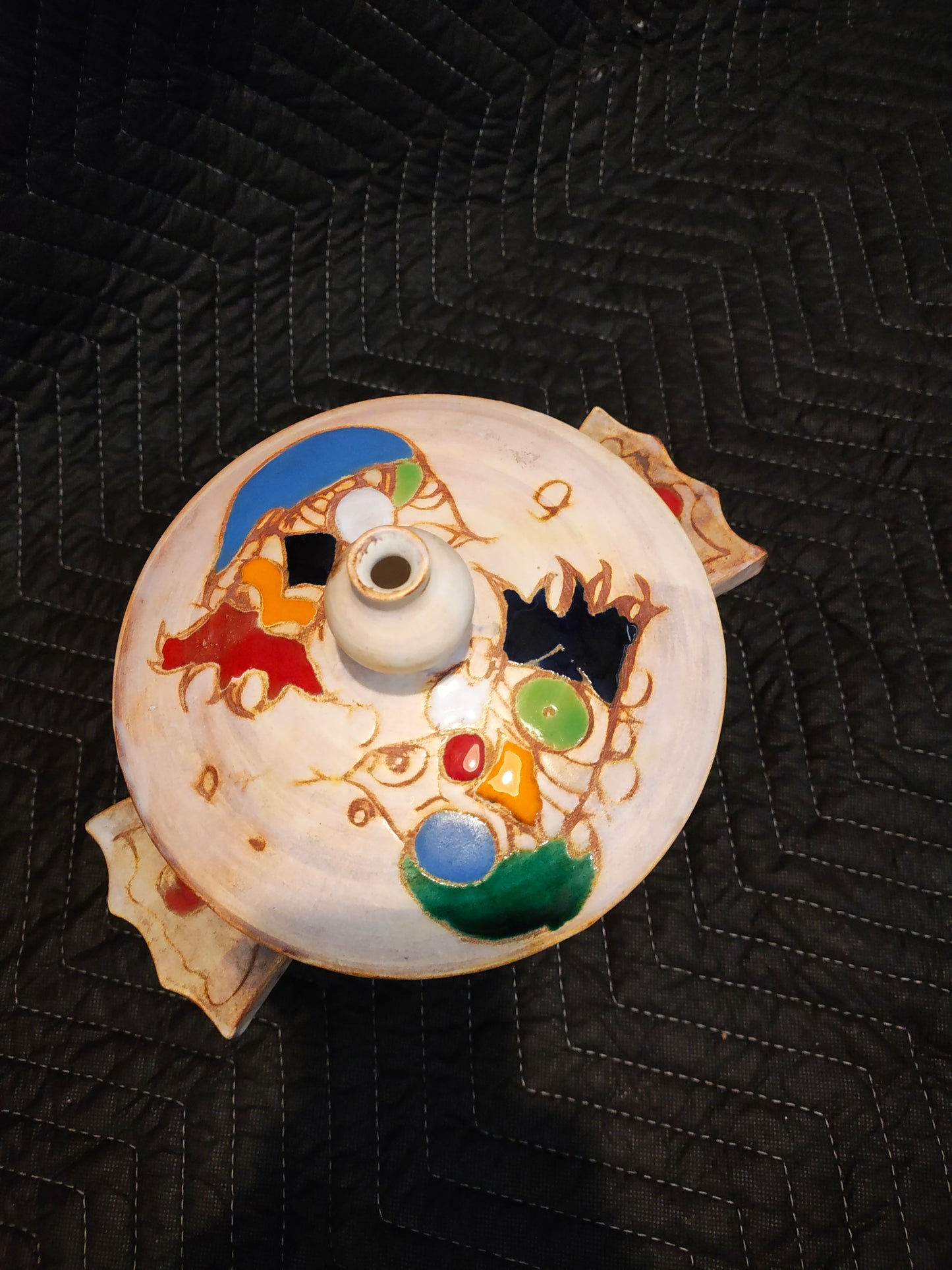 Early 20th Century French Vallauris Art Deco Lidded Ceramic Vessel