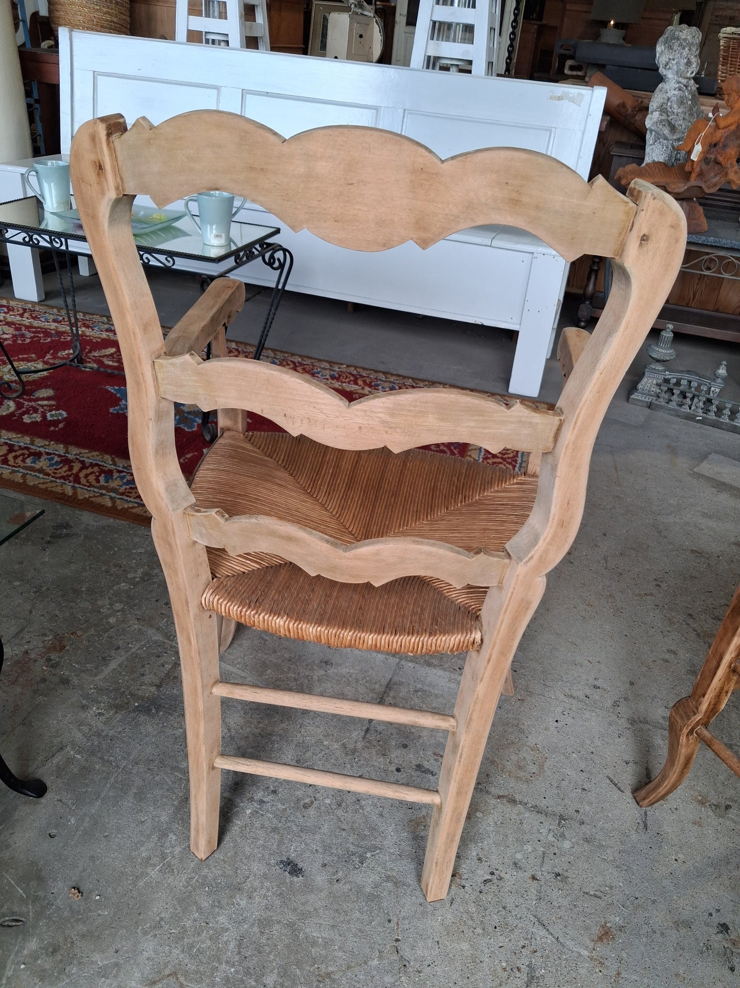 Pair of ladder back armchairs