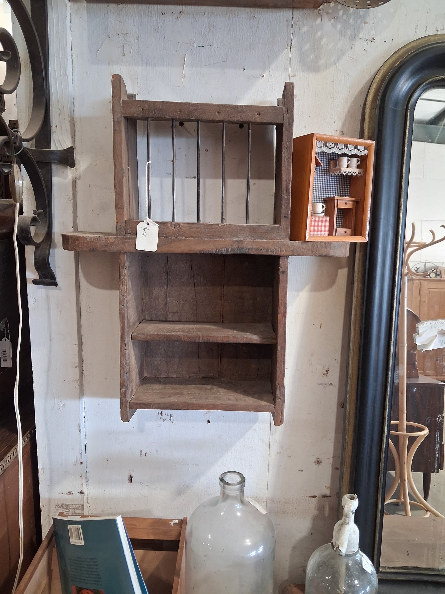 Antique wooden kitchen shelf