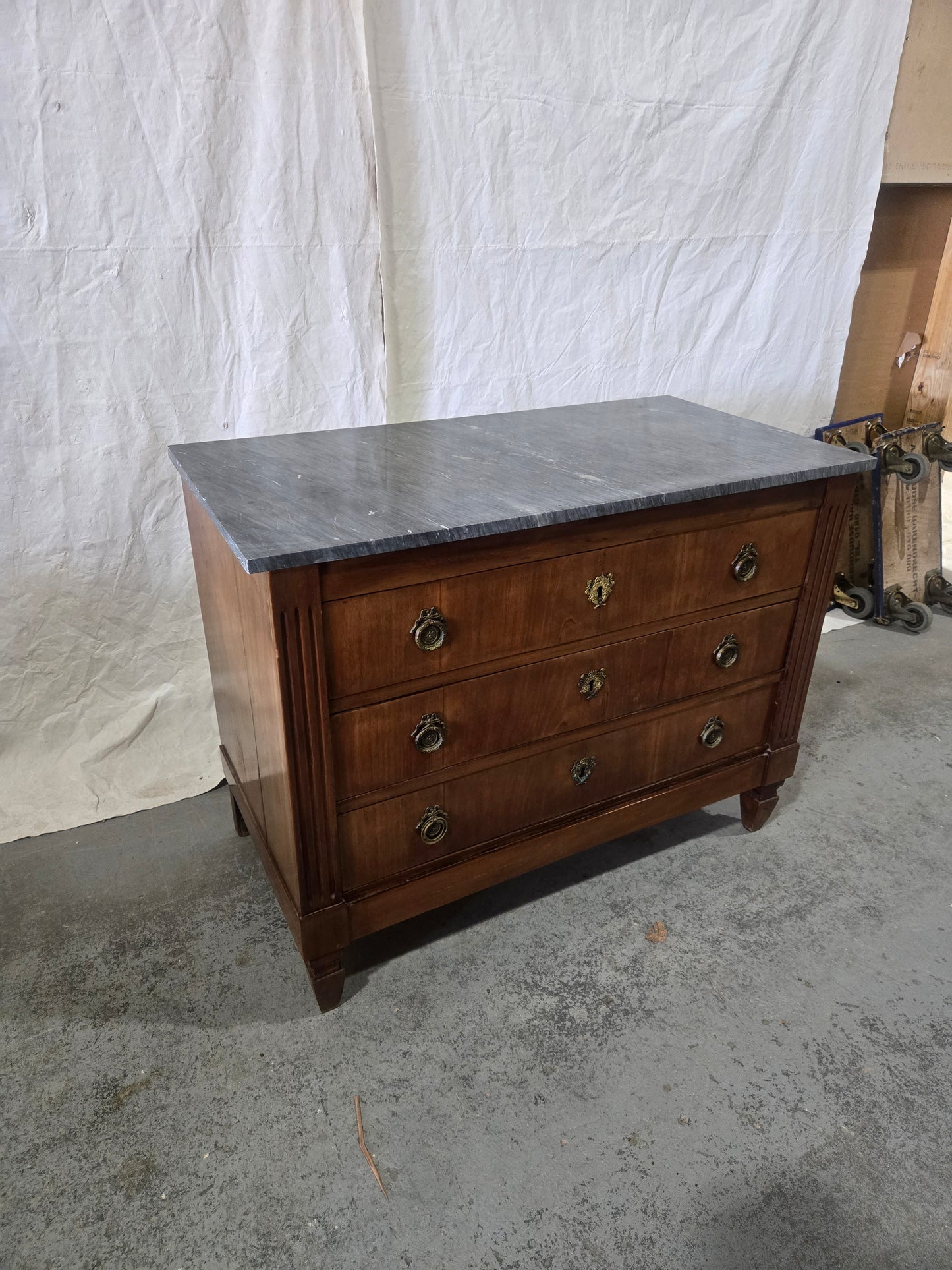 Mid 1800s L16th Commode with Marble