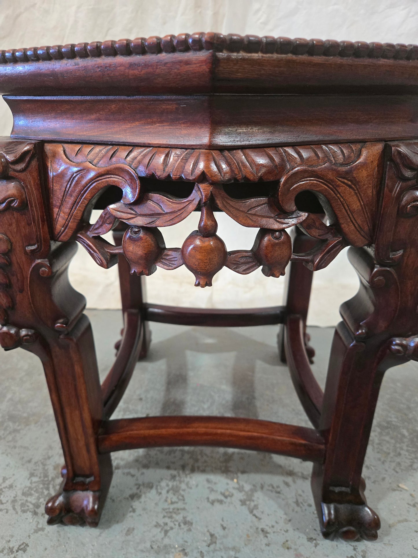 Late 1800s Qing Dynasty Marble Side Table