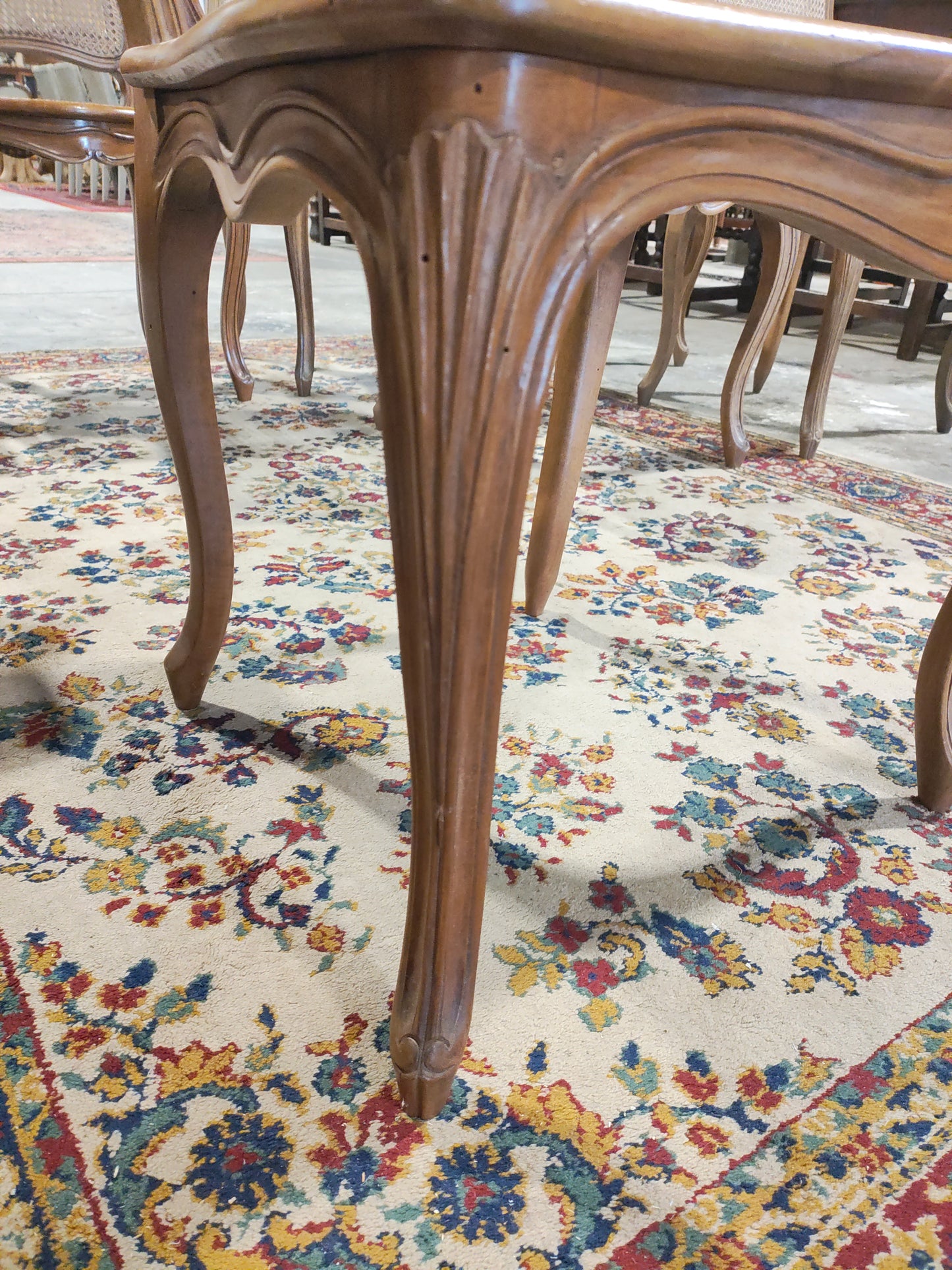 Vintage Set of 8 French Louis XV Cane Dining Chairs