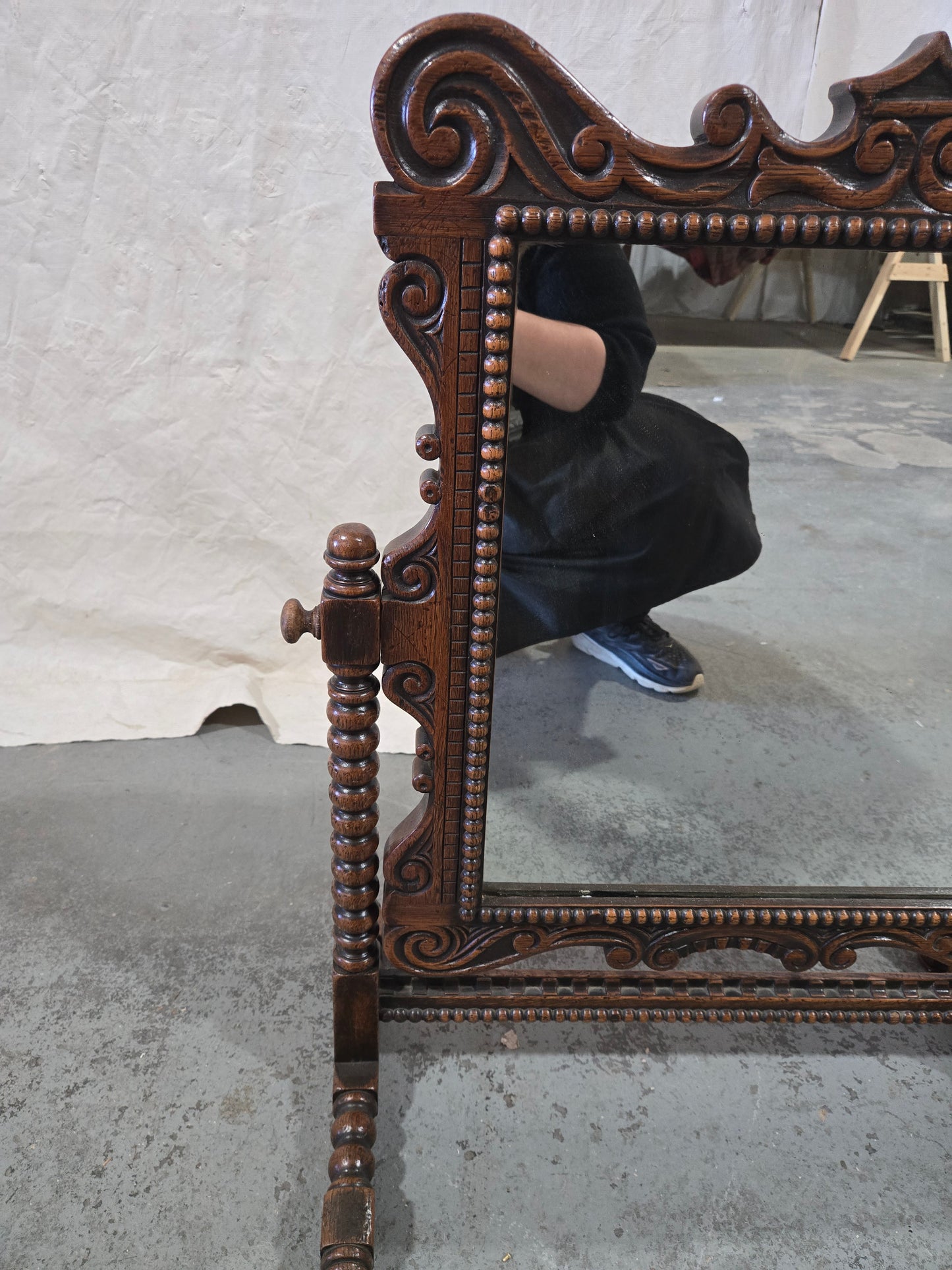 Early Century Louis XV Oak Mirror