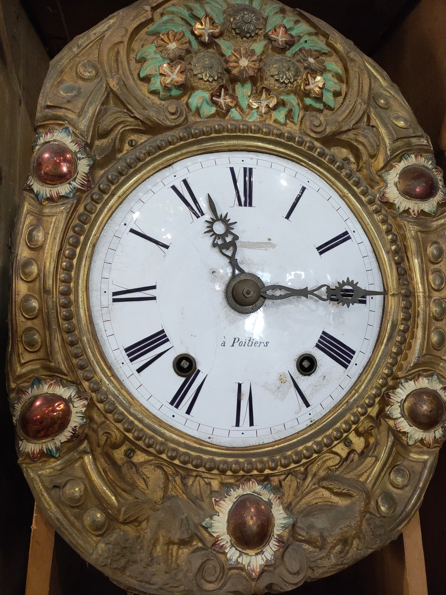 Dutch Painted Grandfather Clock