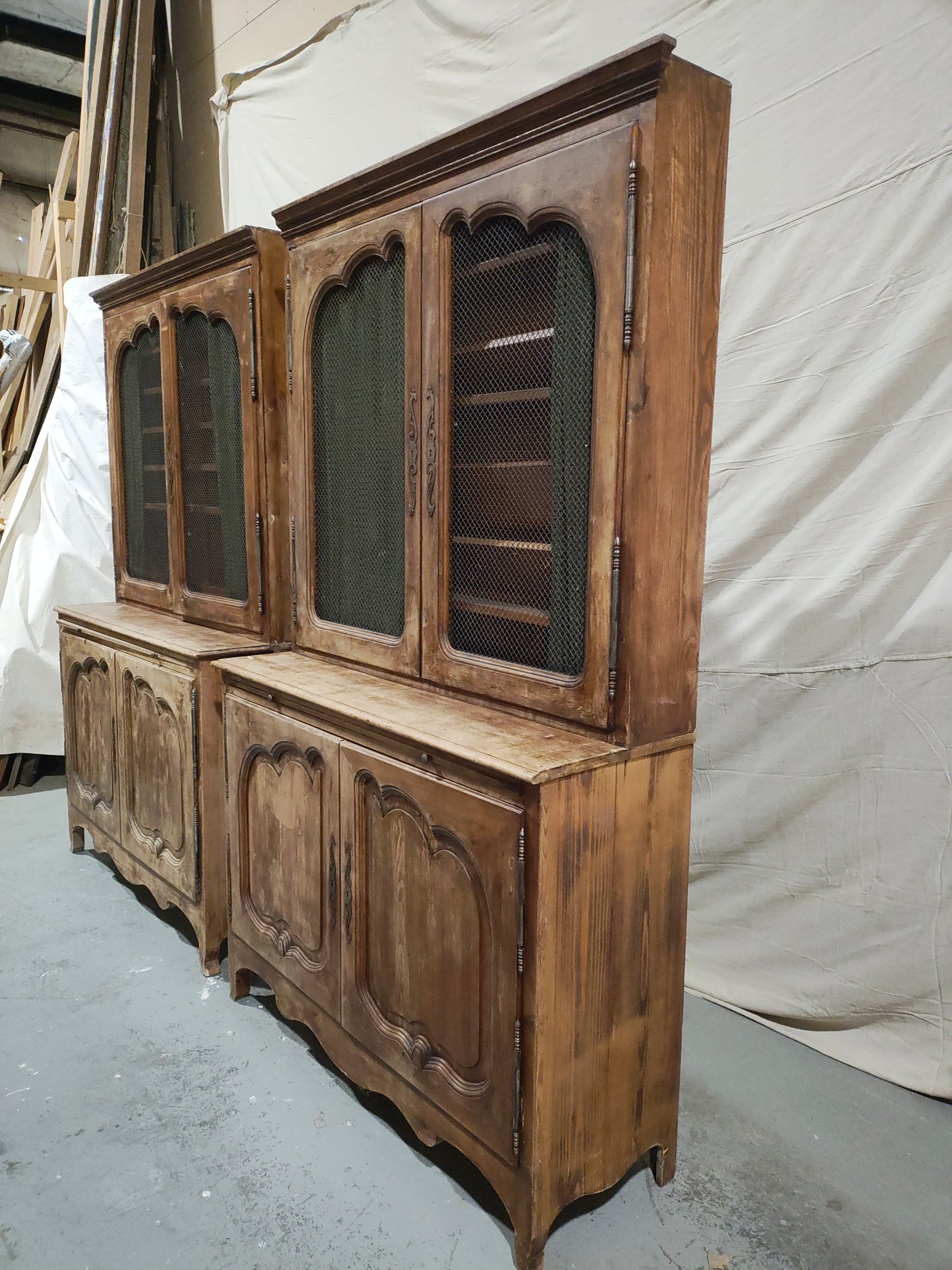 Monumental Mid-20th Century French Provincial Bibliothèque Wall Unit