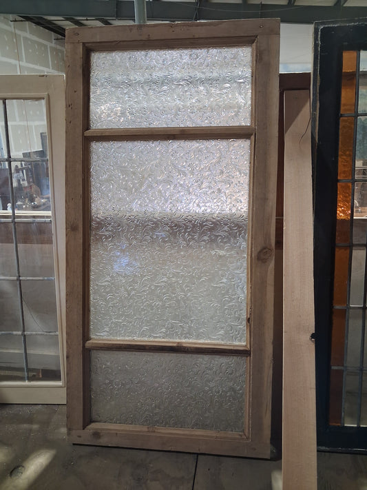 Antique Floral Pressed Glass Window Sash