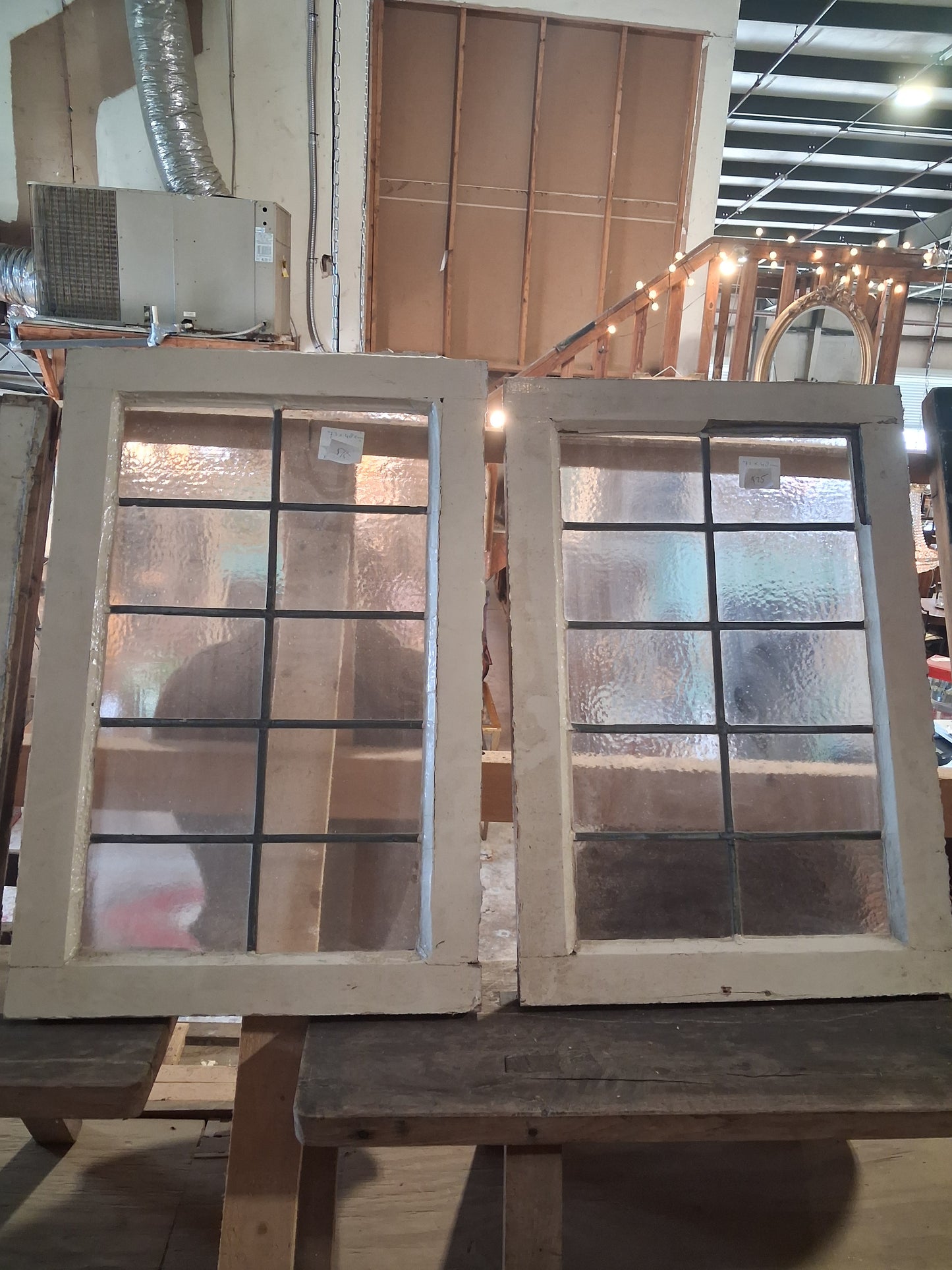 Vintage Textured Glass Pane Windows