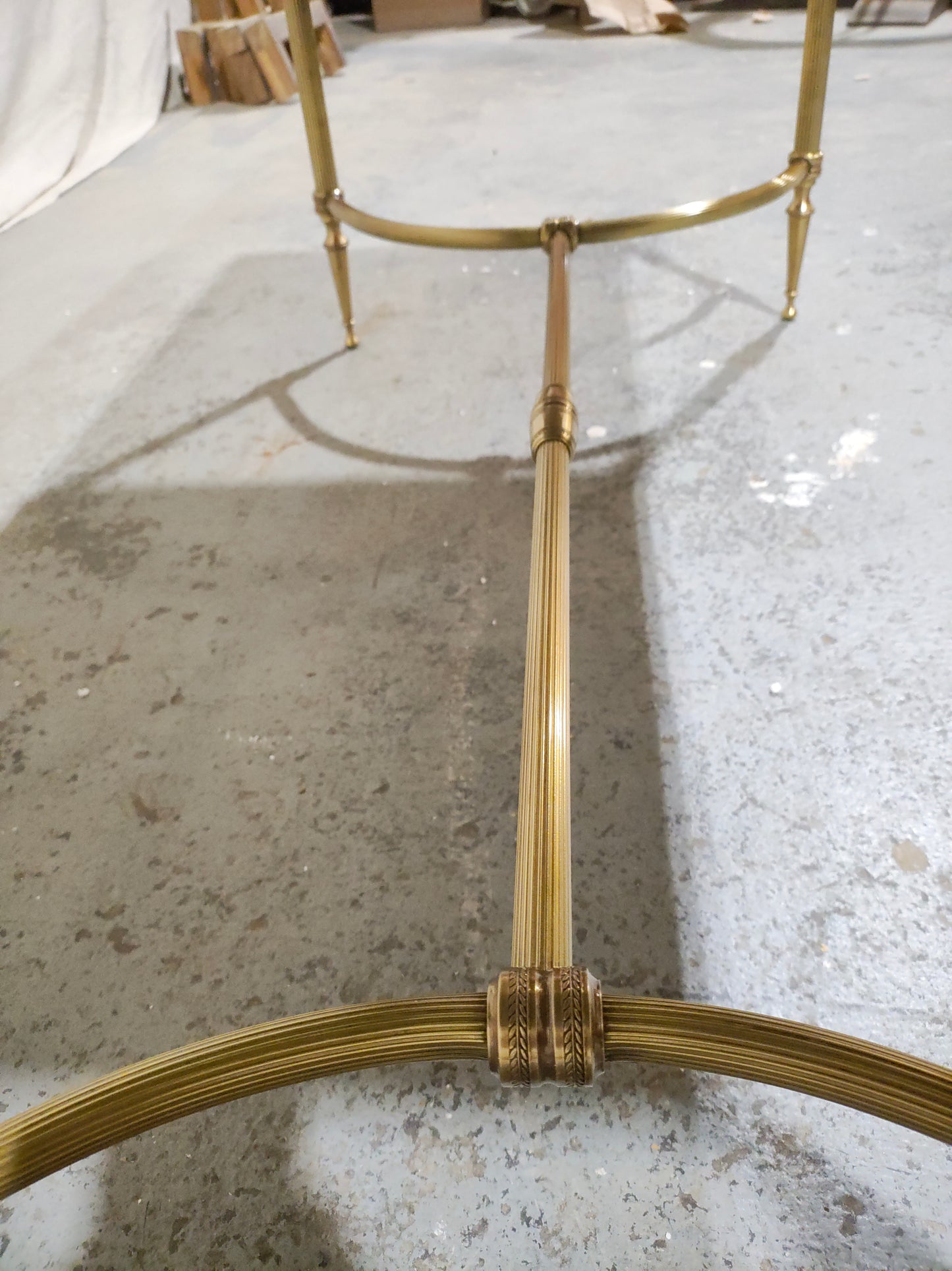 1940s French Brass Louis XVI Style Coffee Table with Marble Top