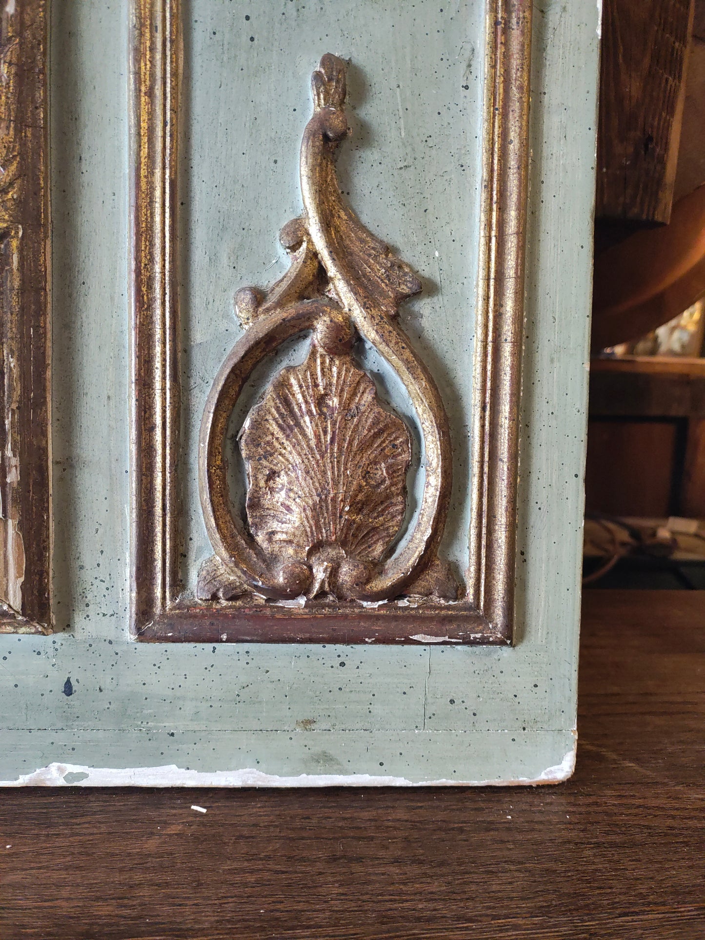 Mid-19th Century French Louis XV Style Trumeau Mantel Mirror with Pastoral Painting