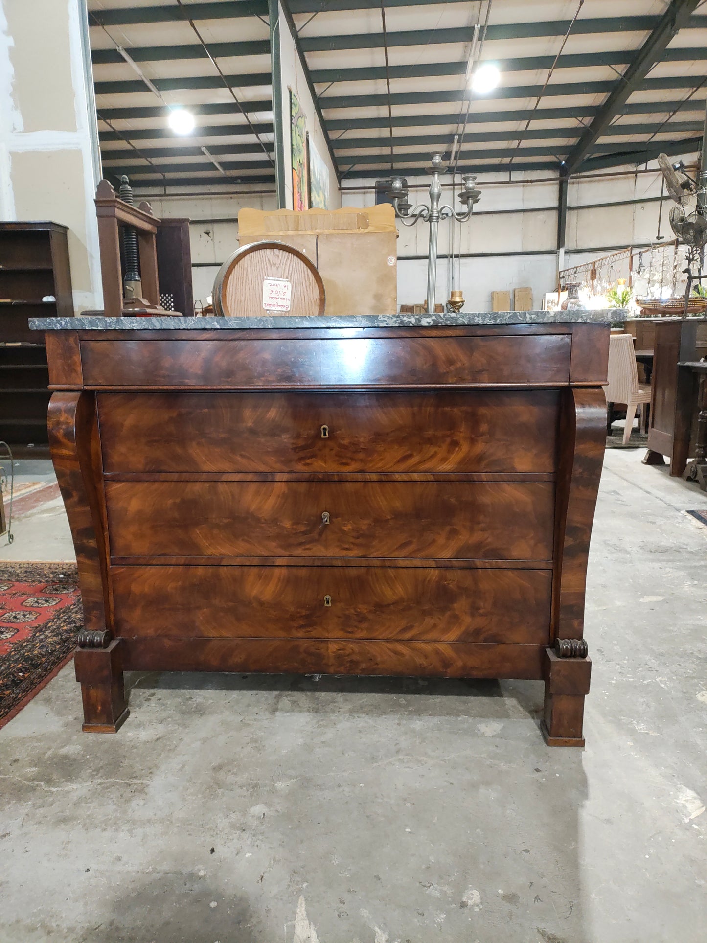 Mahogany Empire Commode with 5 drawers