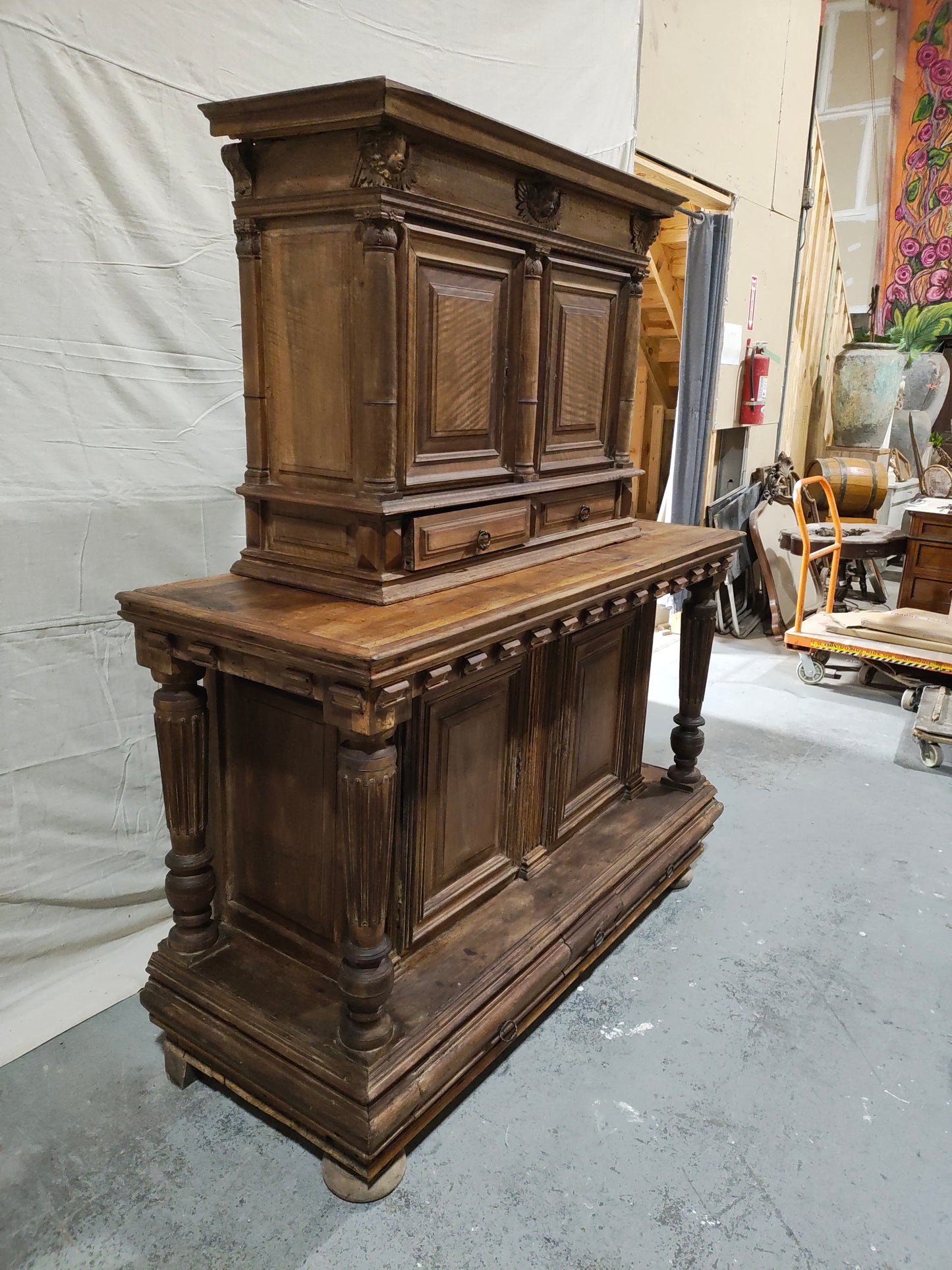18th Century French Provincial Walnut Buffet à Deux Corps