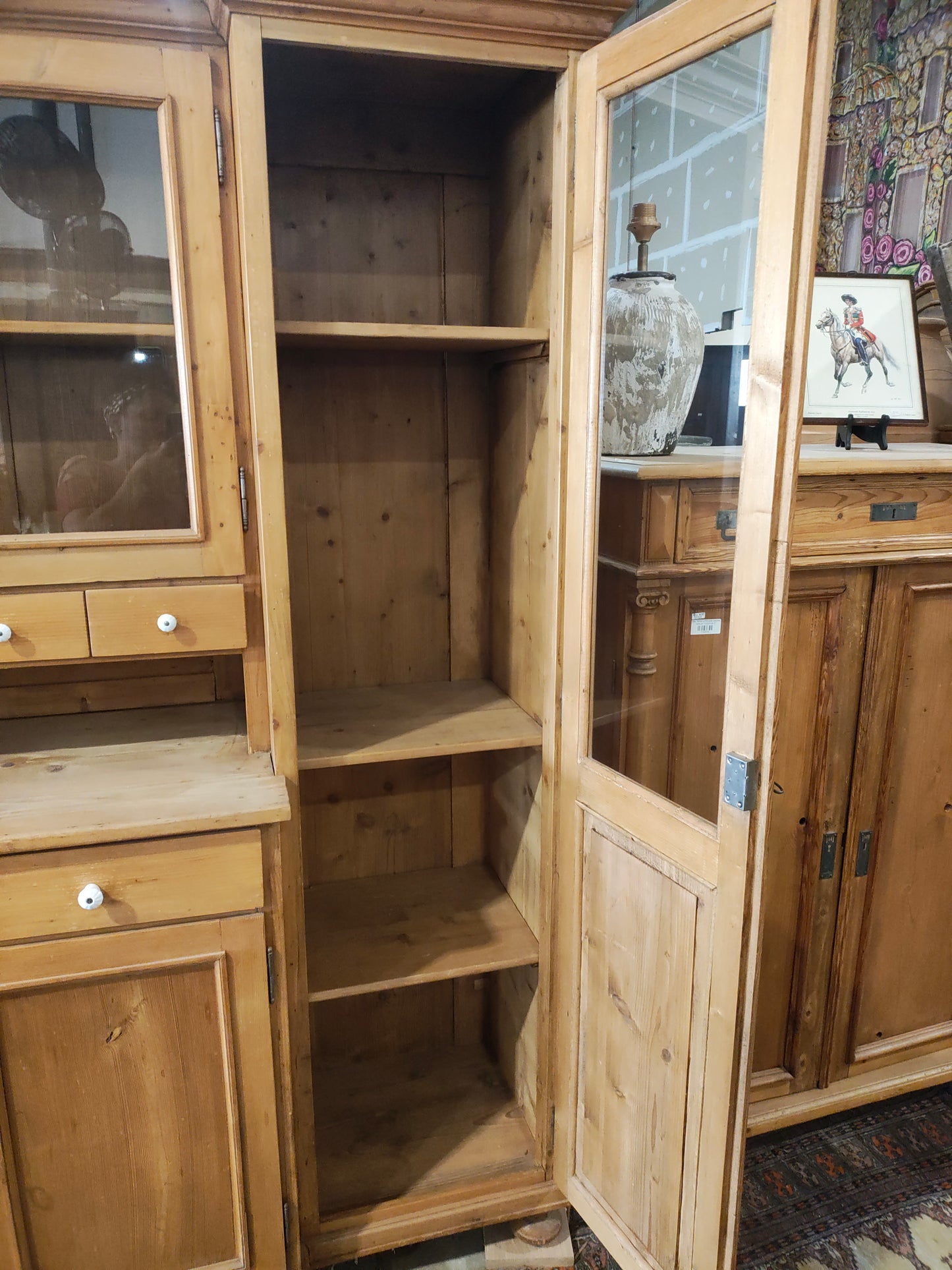 Mid 1900s Country style pine hutch