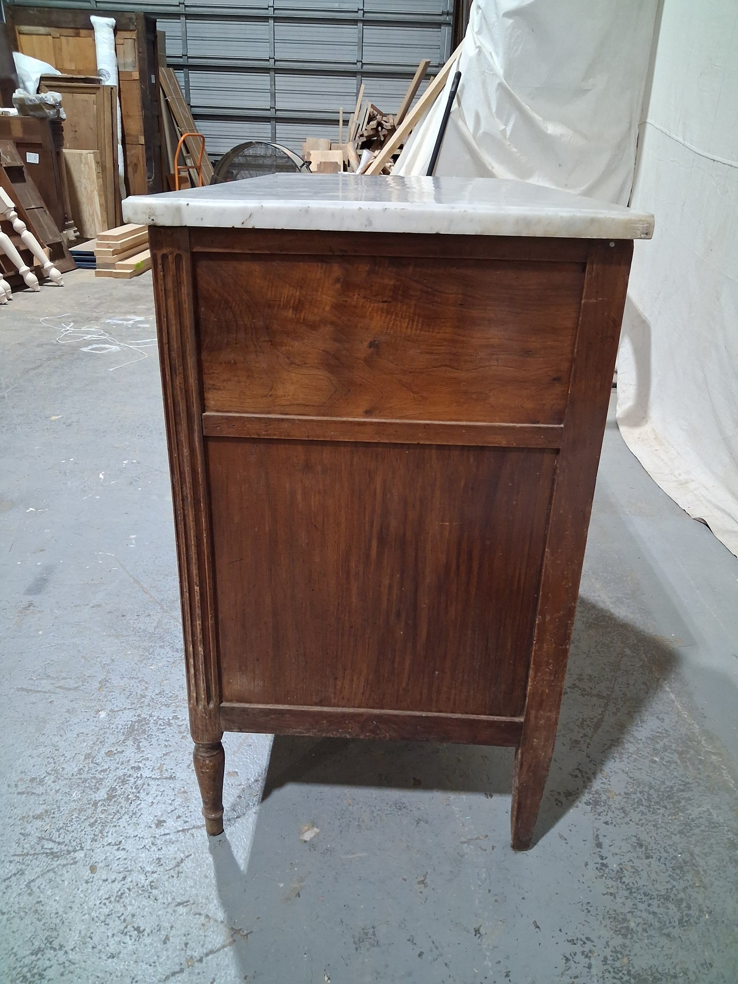 Late 18th Century French Walnut Marble-Top Commode, Circa 1780–1800
