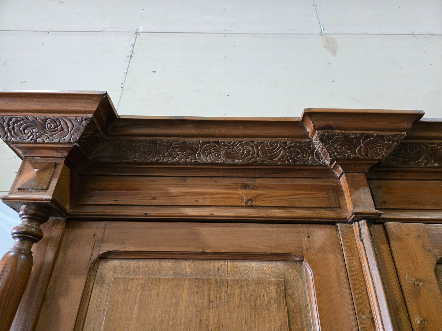 Late 1800s French Revival Pine Armoire