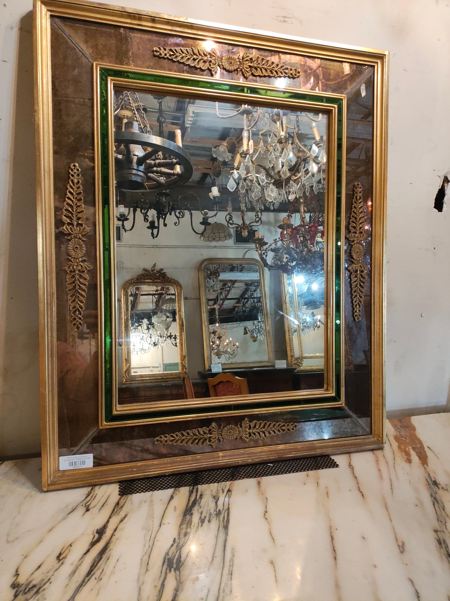 French Louis XVI Revival Giltwood &amp; Églomisé Mirror