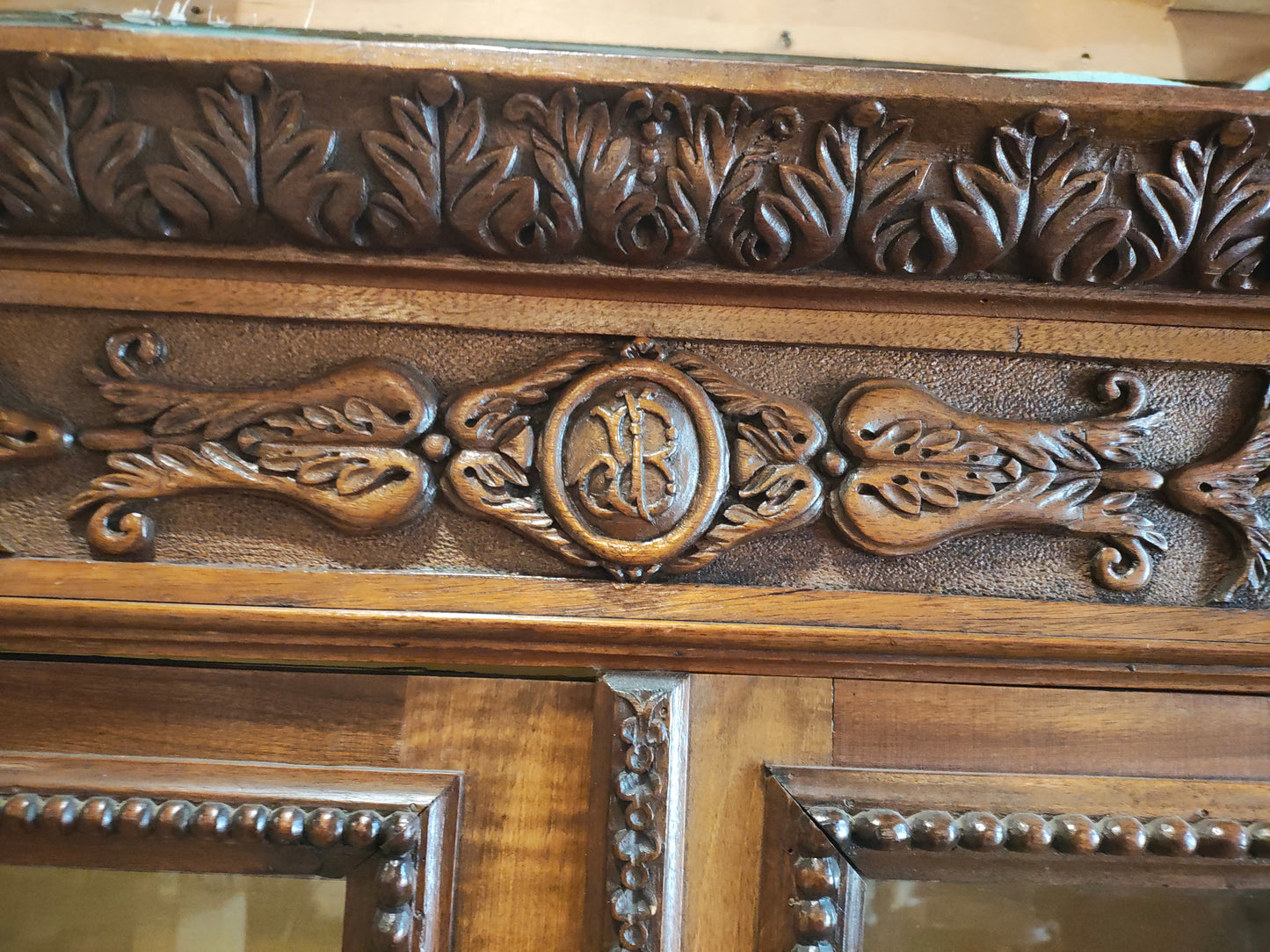 French Renaissance Revival Carved Display Cabinet