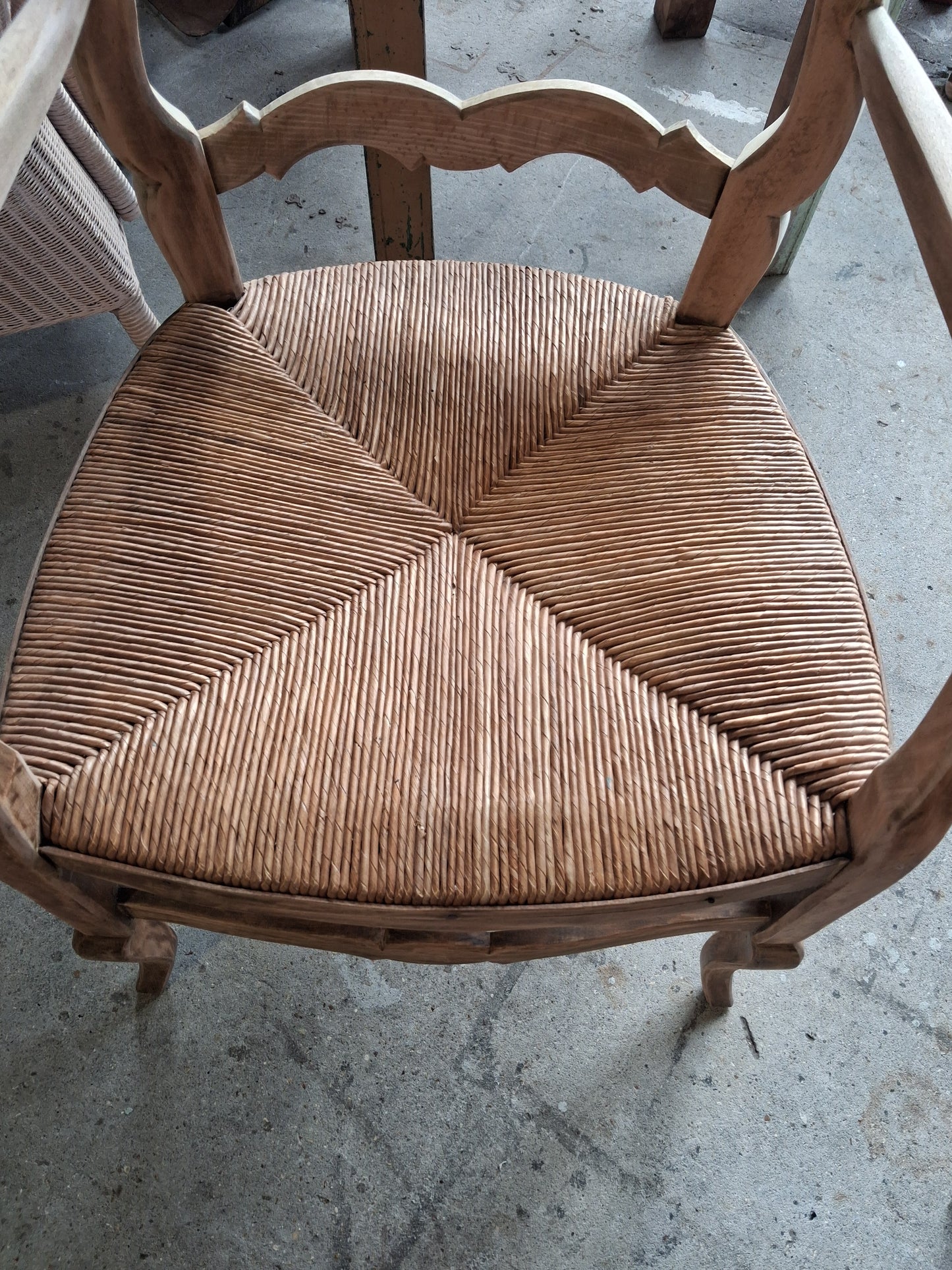 Pair of ladder back armchairs
