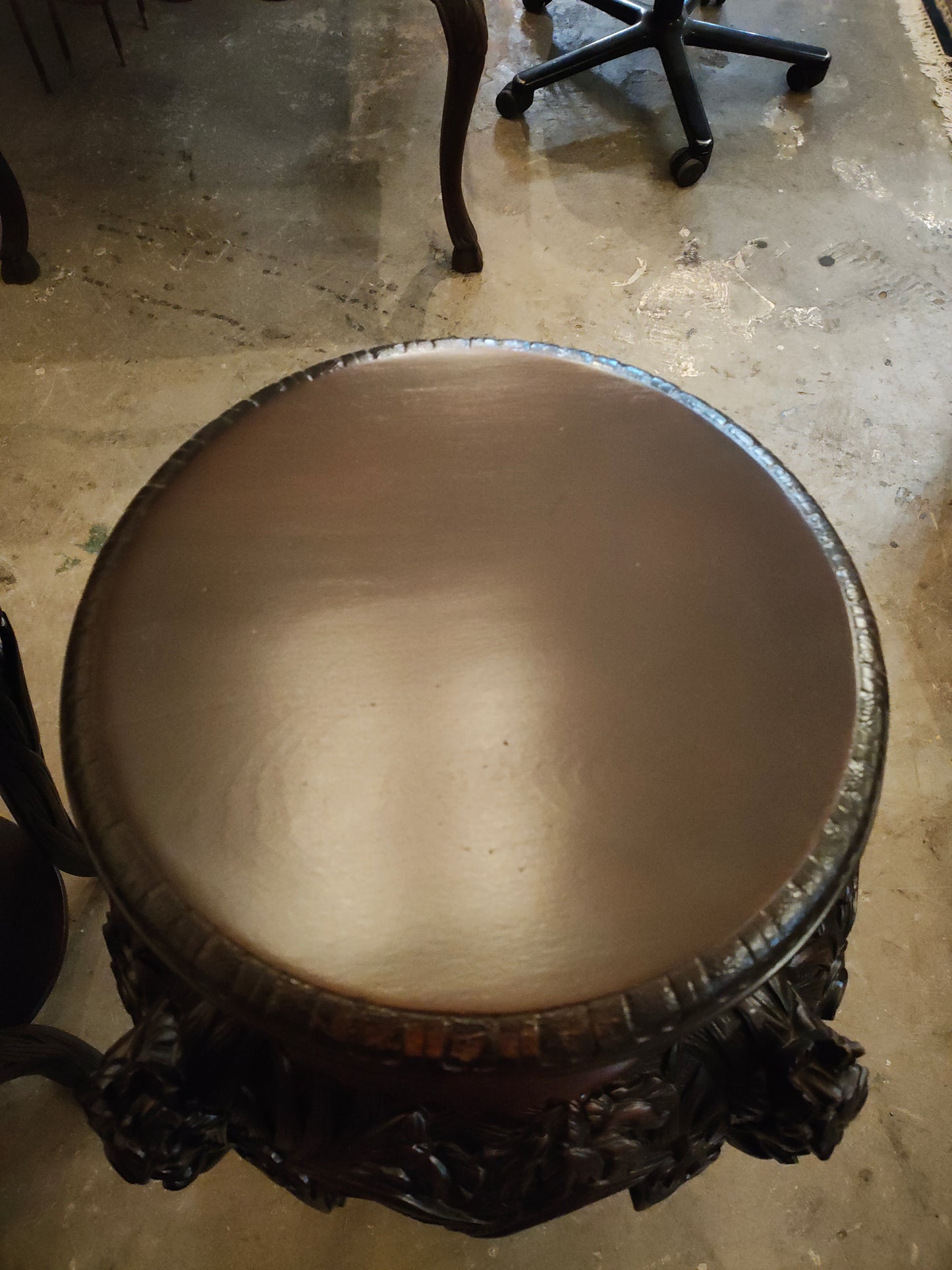 Handcarved Antique Rosewood Plant Stand Sold as a Pair