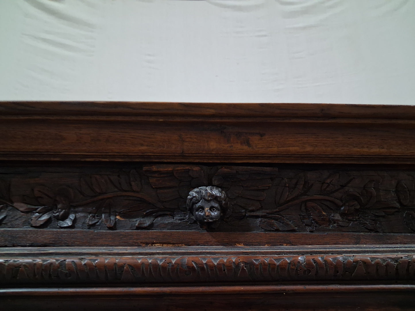 French Renaissance Revival Oak Bonnetière Cabinet, Circa 1880s