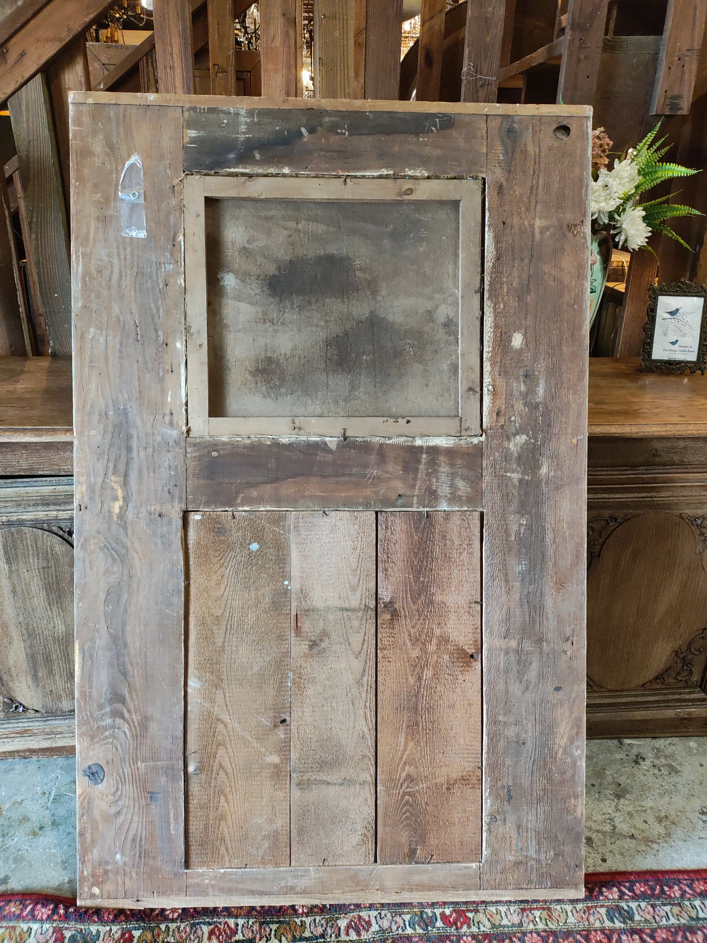 Mid-19th Century French Louis XV Style Trumeau Mantel Mirror with Pastoral Painting
