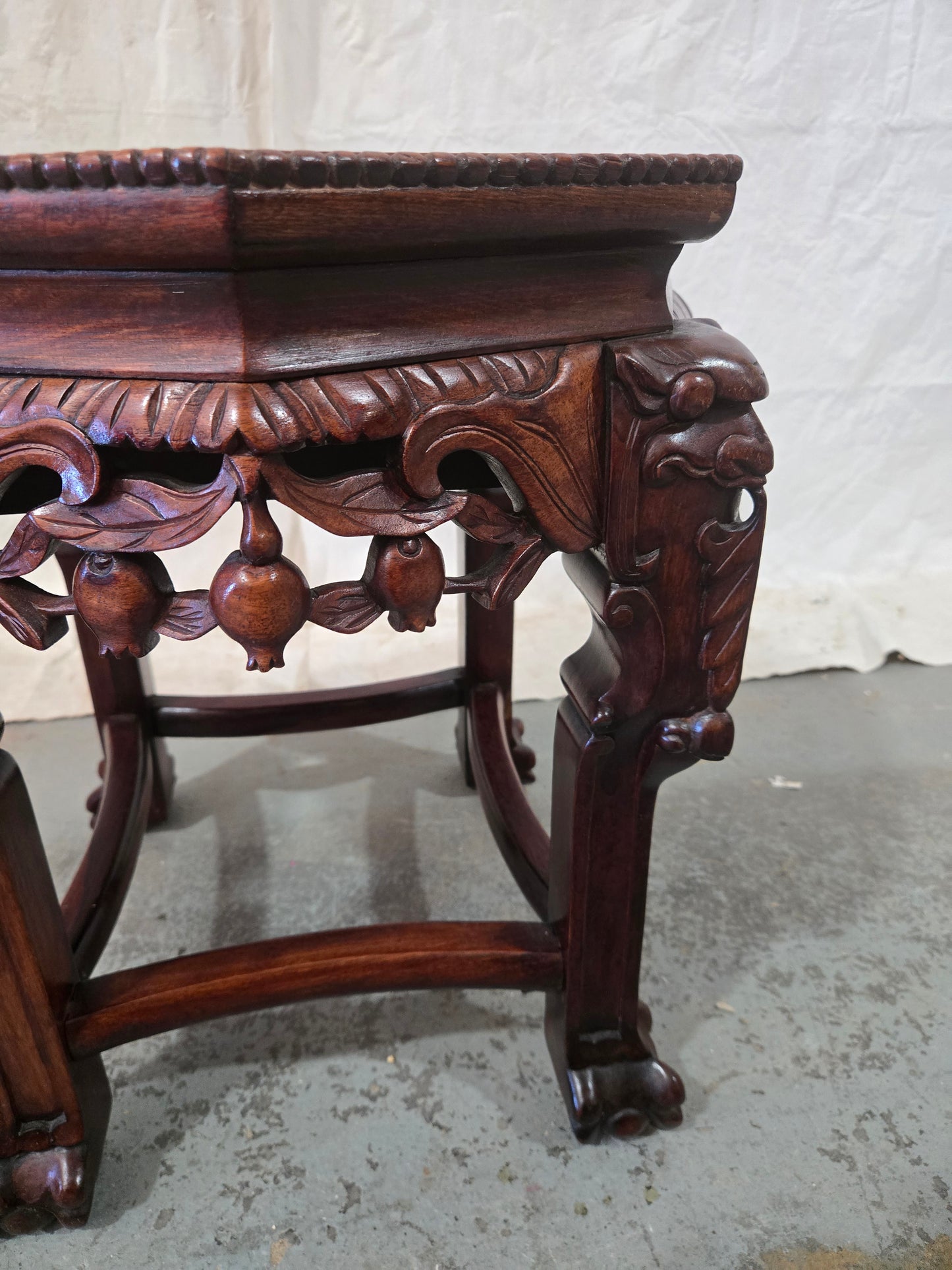 Late 1800s Qing Dynasty Marble Side Table