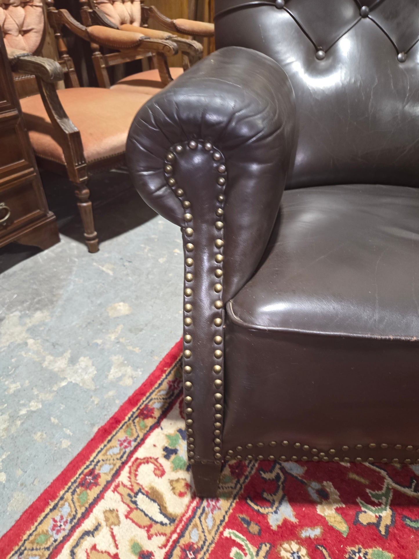 1920's Black Leather Armchair
