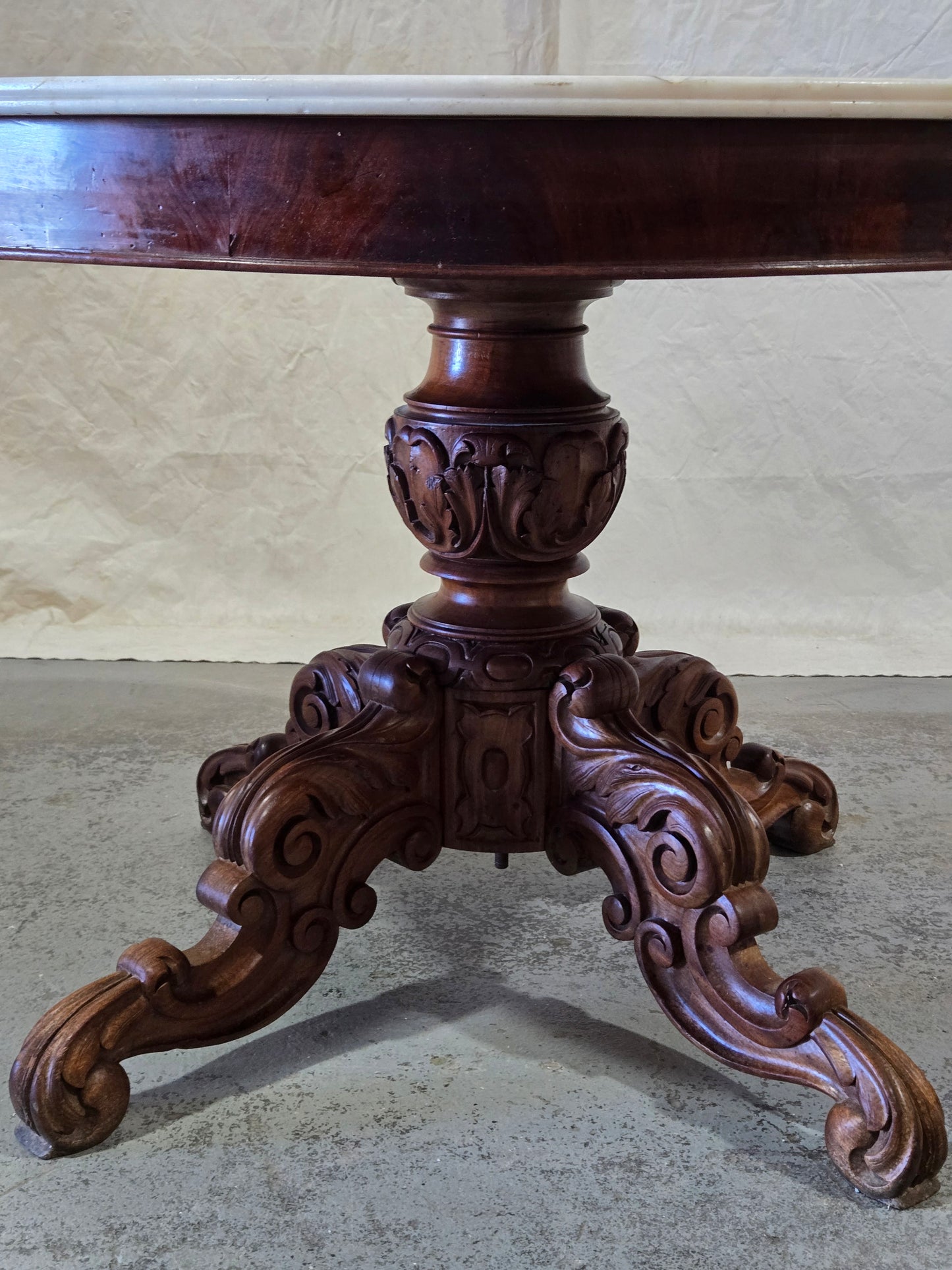 Late 1800s Louis XV Marble Top Table