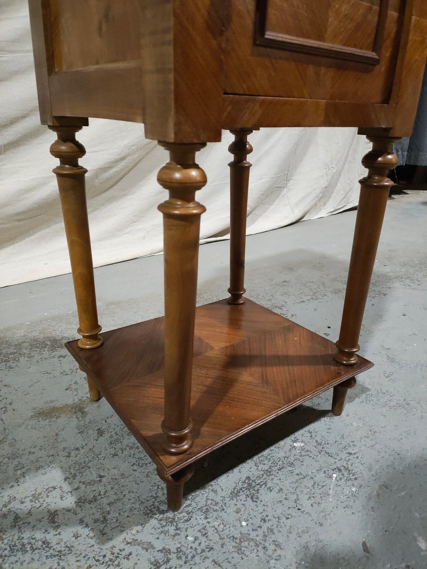 Pair of 19th Century French Louis XVI Style Marble Top Bedside Cabinets