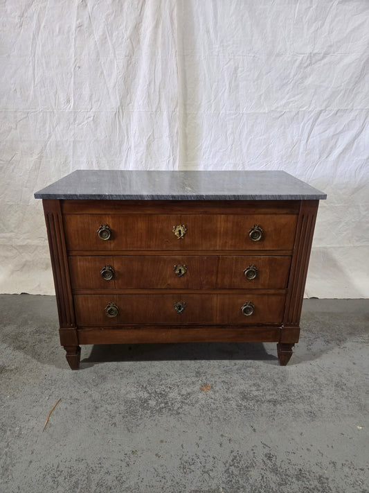 Mid 1800s L16th Commode with Marble