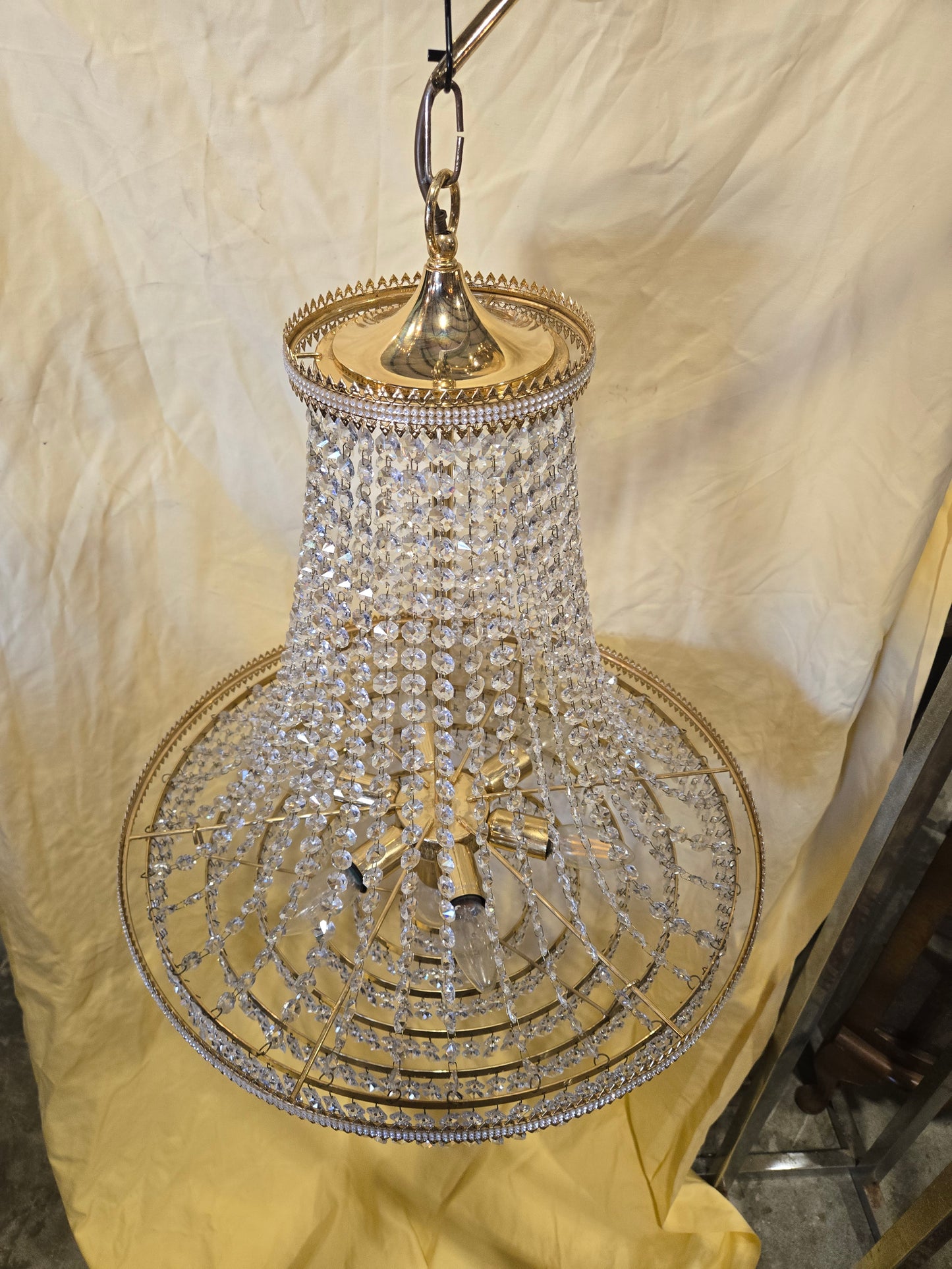 Vintage Empire basket chandelier