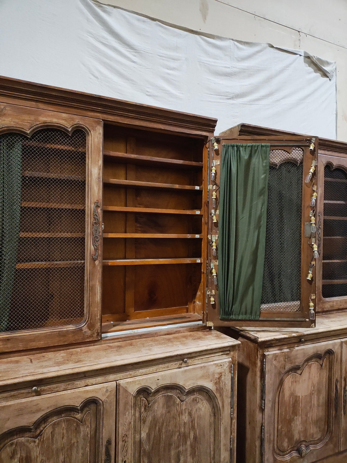 Monumental Mid-20th Century French Provincial Bibliothèque Wall Unit