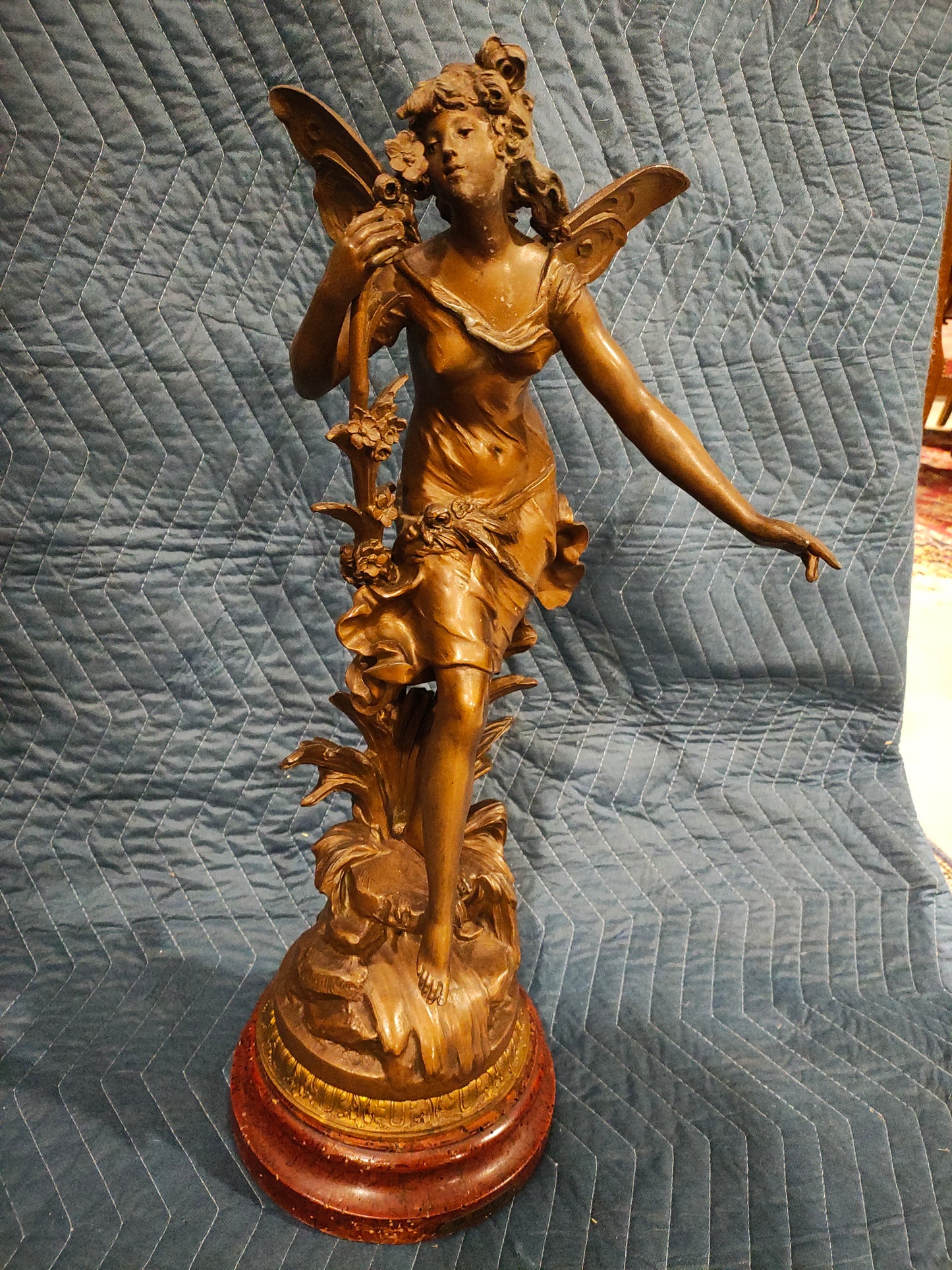 French Belle Époque Patinated Spelter Allegorical Sculpture