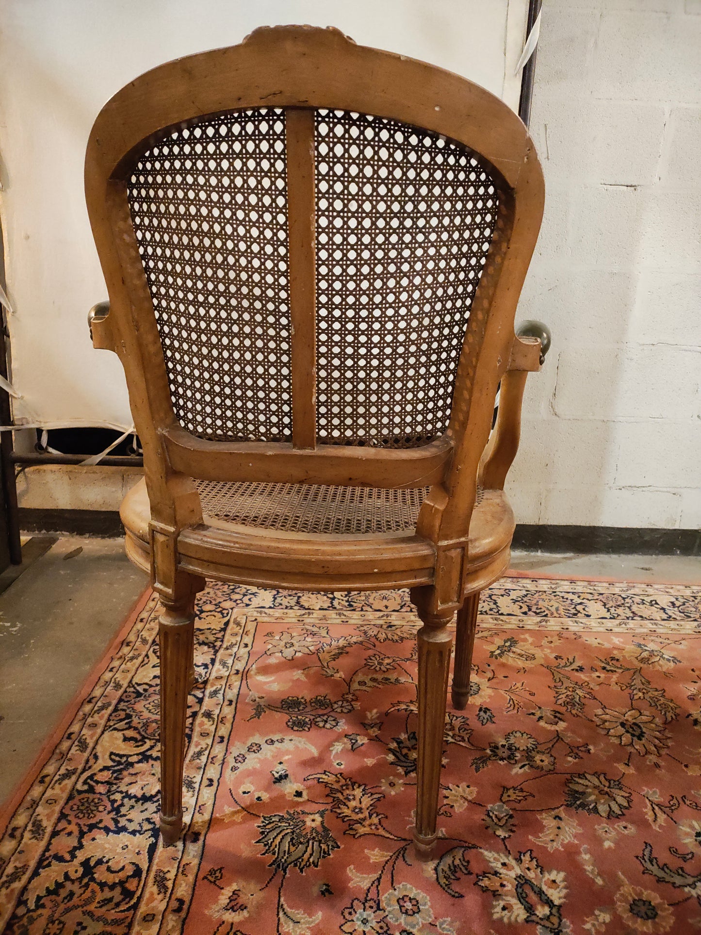 Pair of 19th Century French Louis XVI Style Caned Bergère Armchairs
