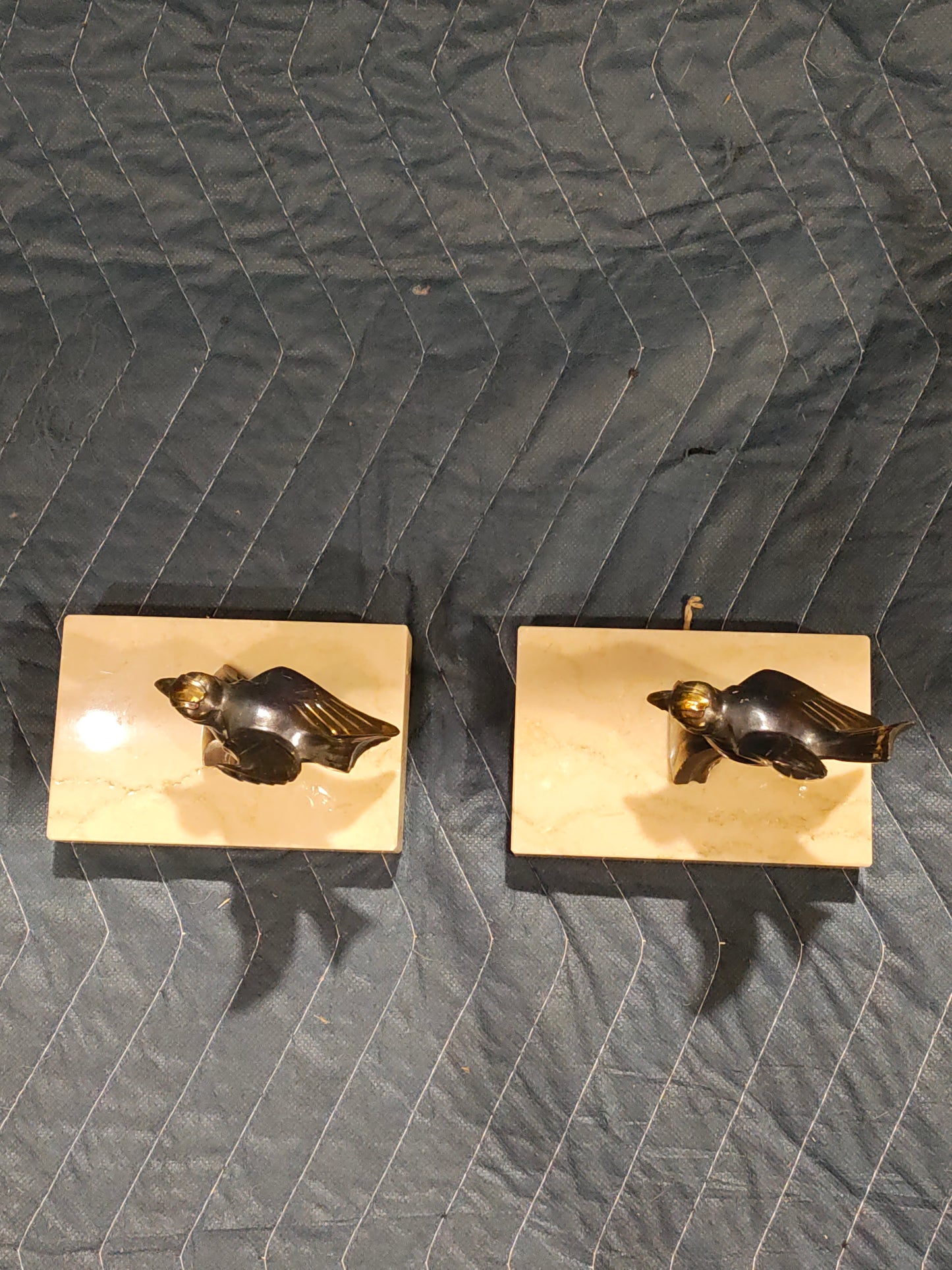 Pair of French Art Deco Chrome Bird Bookends, c. 1935
