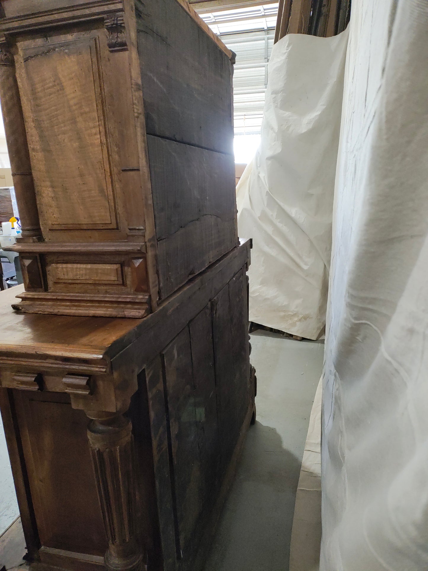 18th Century French Provincial Walnut Buffet à Deux Corps
