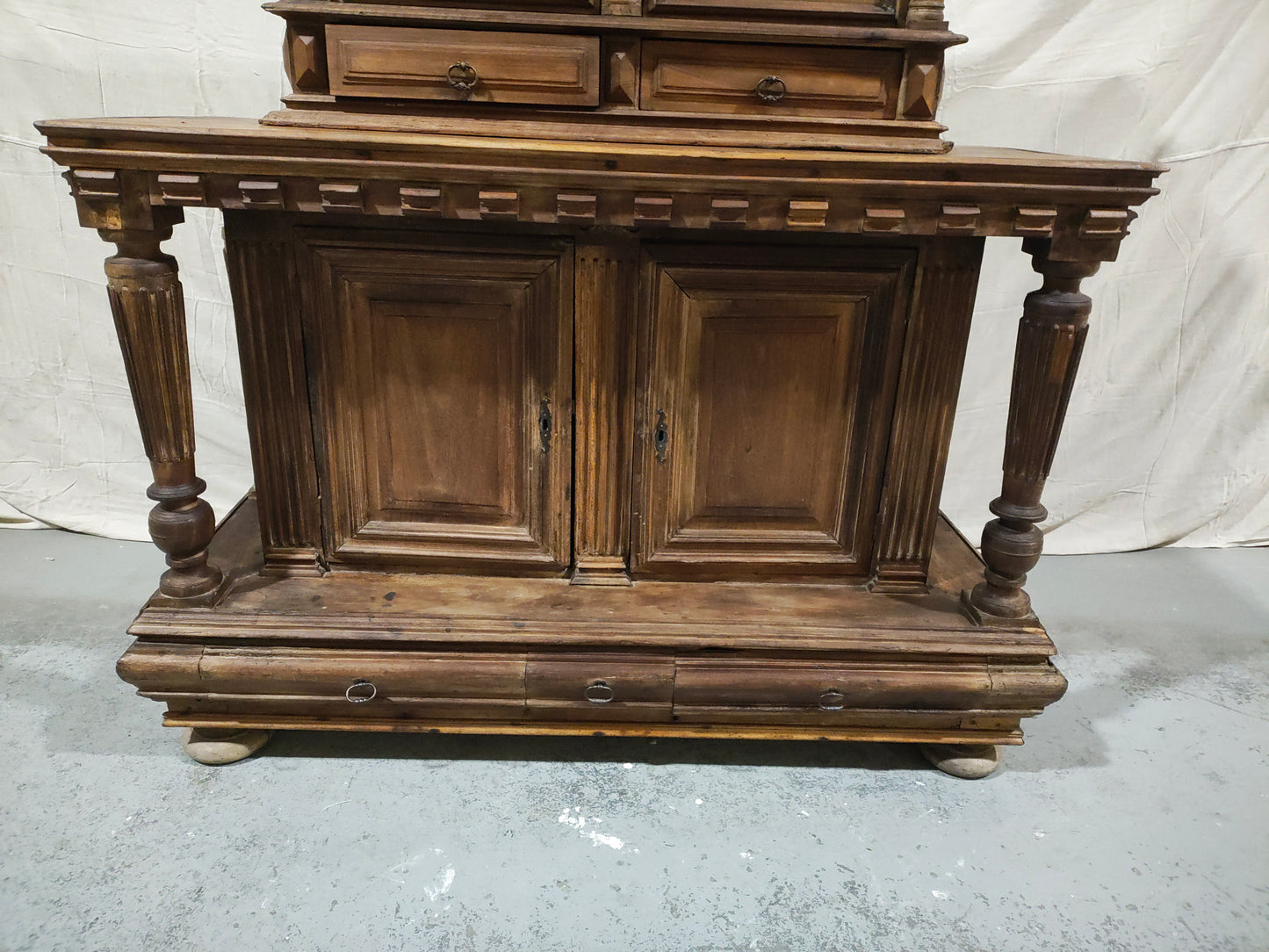 18th Century French Provincial Walnut Buffet à Deux Corps