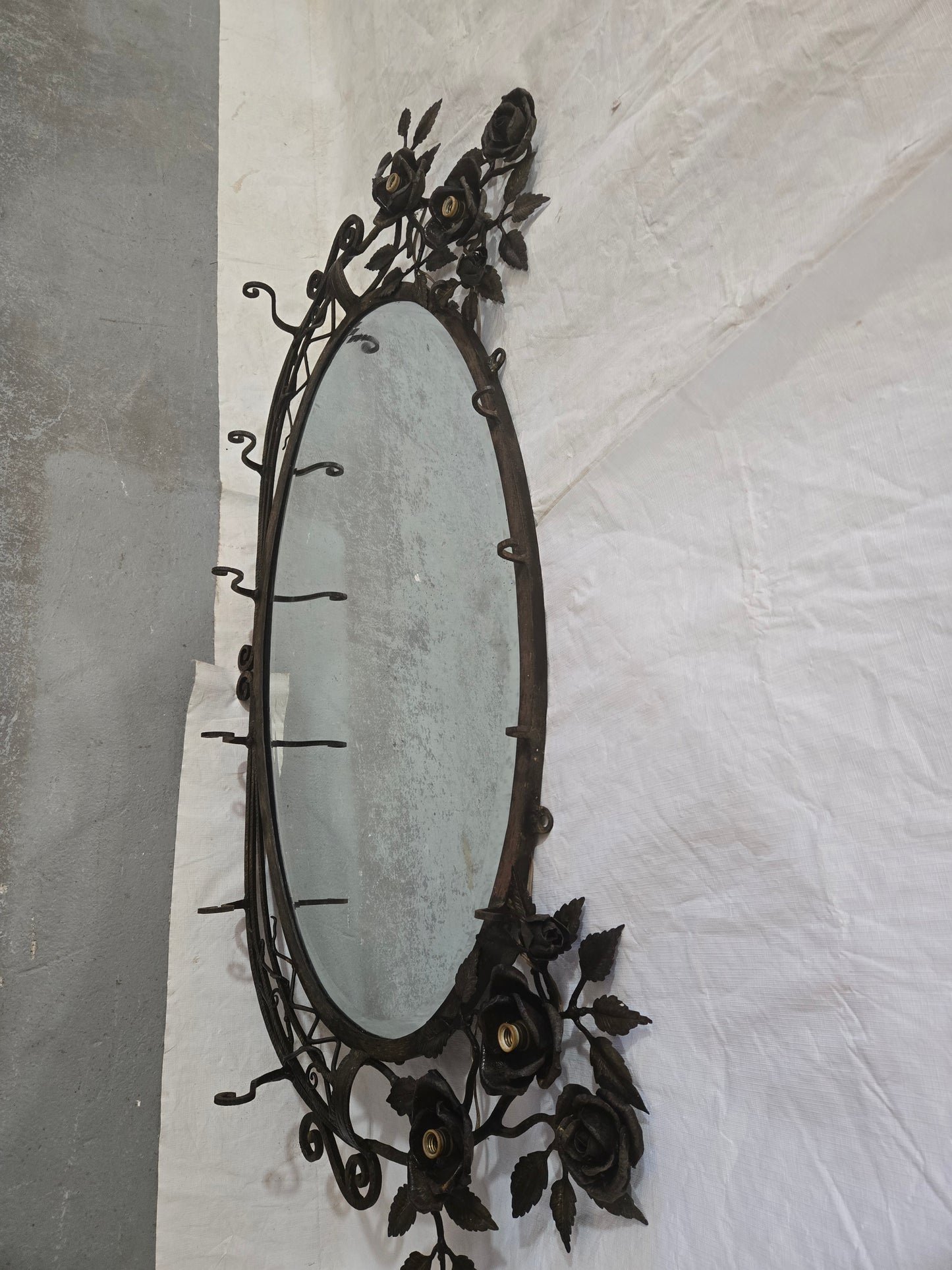 Early Century Art Nouveau Mirror with Lights