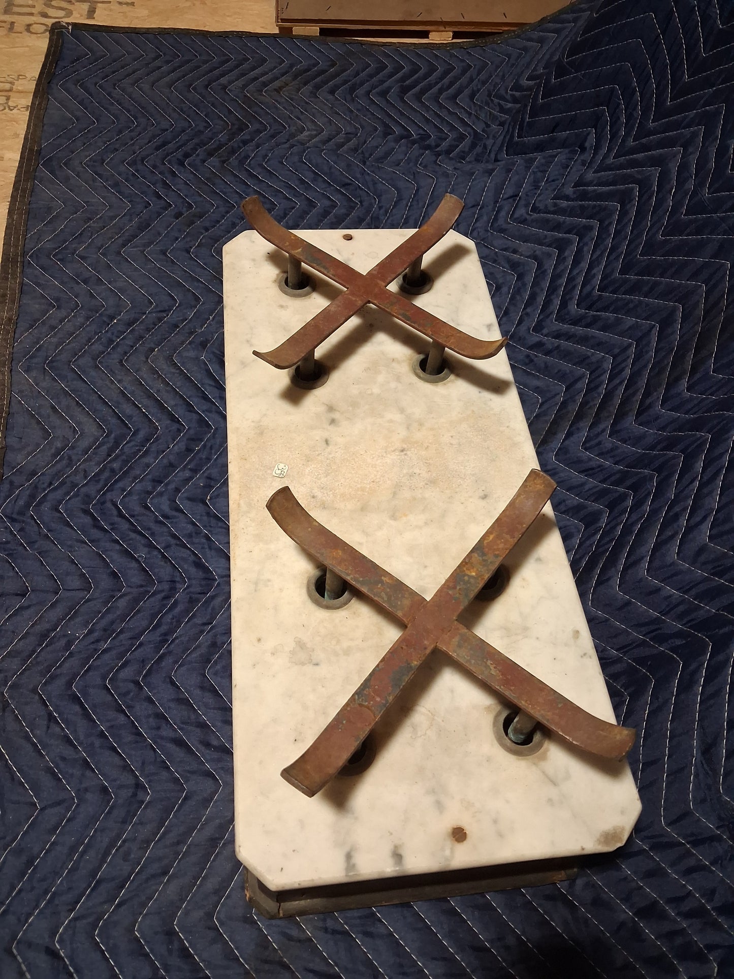 Antique French Marble and Brass Counter Scale from Bretagne c. 1900