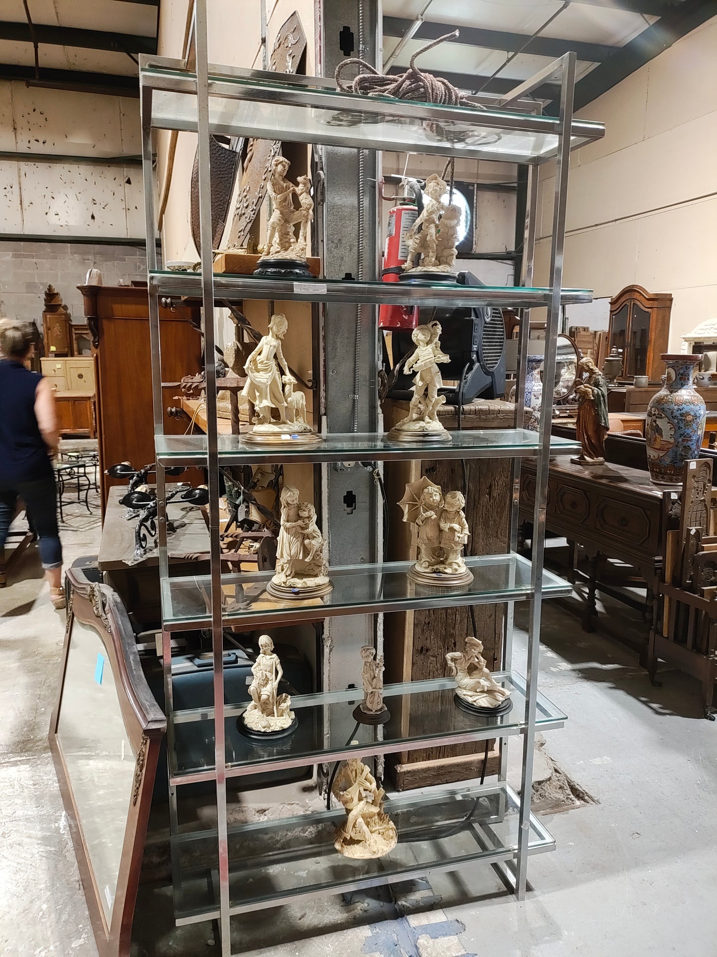 Late 1900s Hollywood regency glass shelf