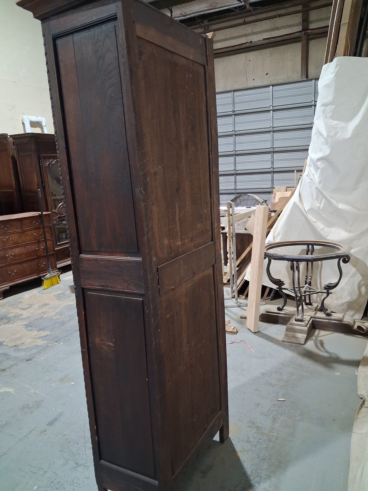 French Renaissance Revival Oak Bonnetière Cabinet, Circa 1880s