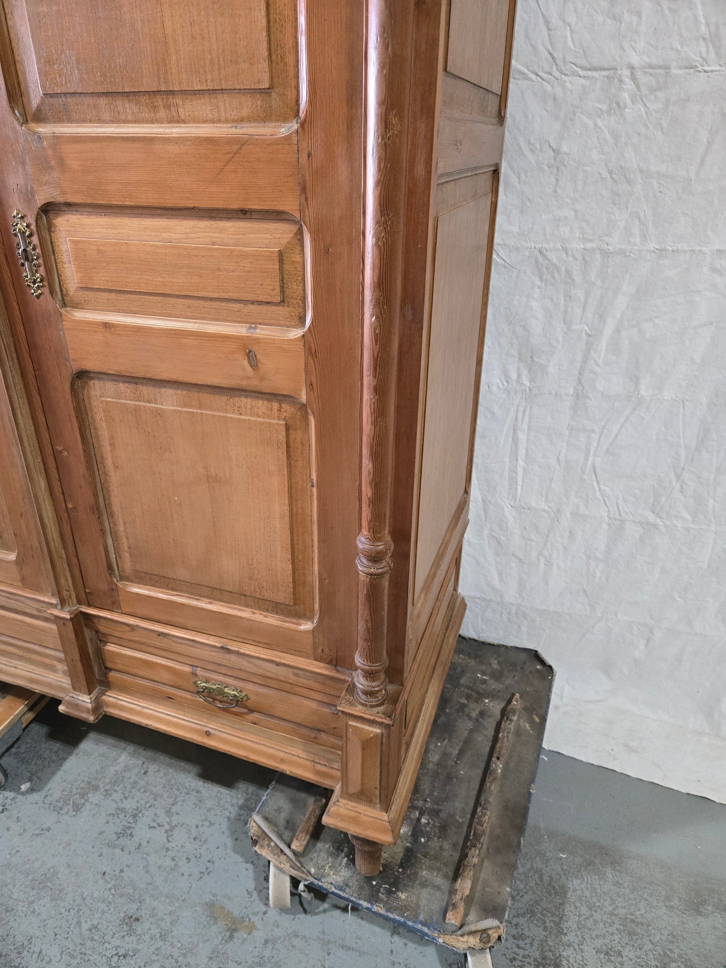 Late 1800s French Revival Pine Armoire