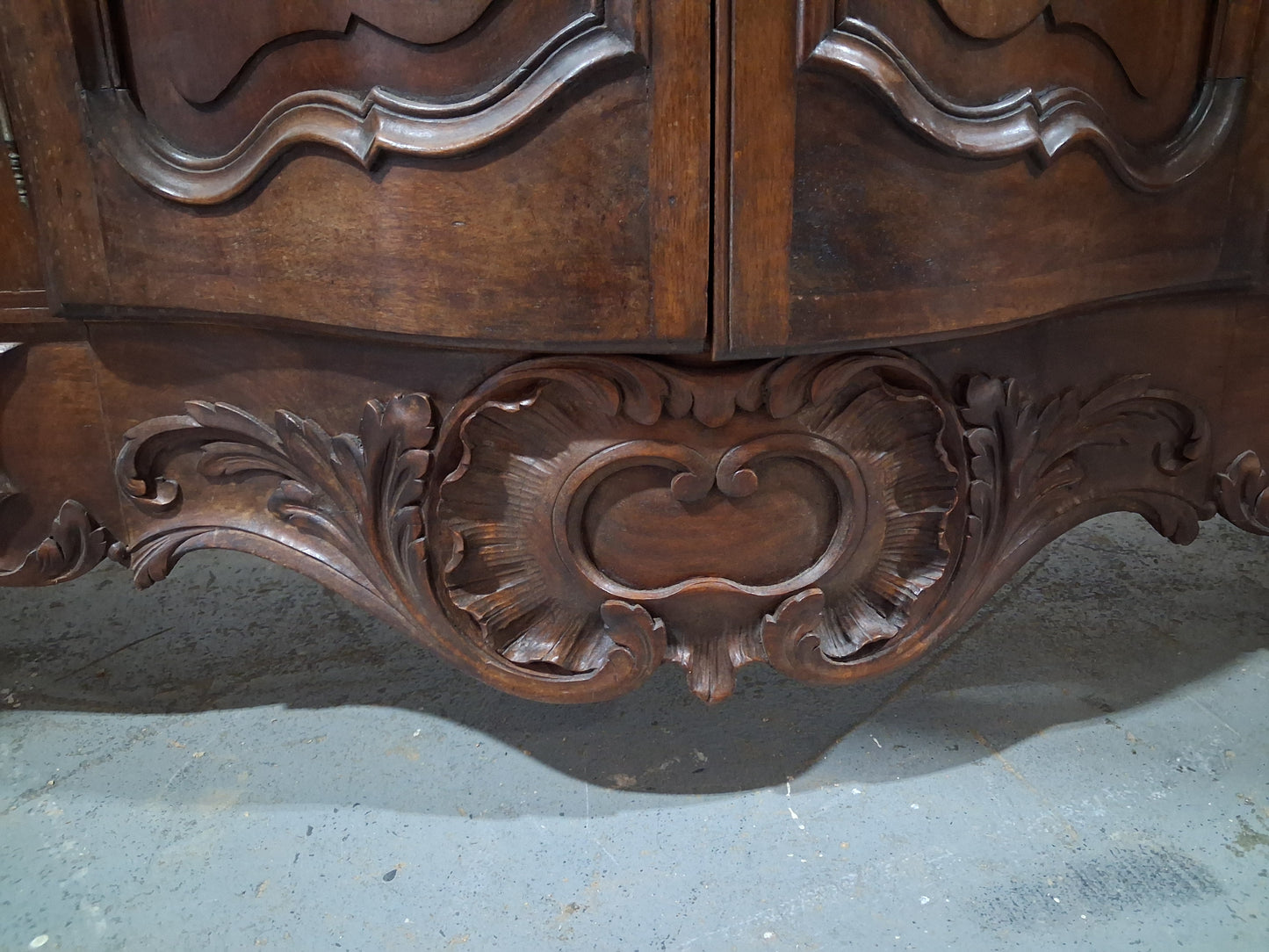 Antique French Louis XV Provincial Walnut Bookcase Cabinet, Circa 1900