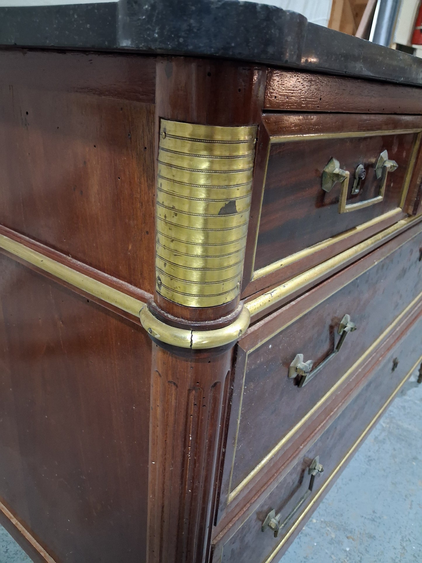 French Empire Mahogany Marble-Top Commode, Circa 1820–1835
