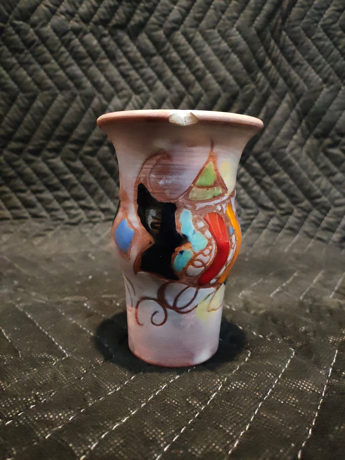 Early 20th Century French Vallauris Art Deco Small Ceramic Vase
